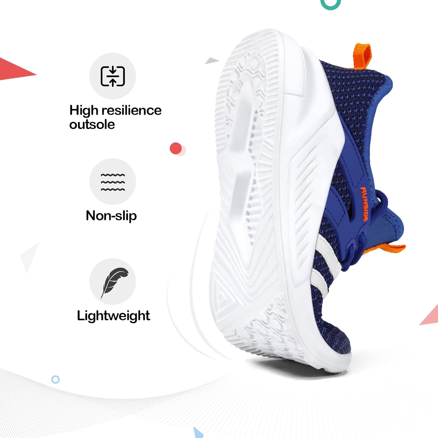 RUNSIDE Boys Girls Tennis Shoes Kids Lightweight Breathable Sneakers Lace-up Running Athletic Shoes for Toddler/Little Kid/Big Kid - Image 3
