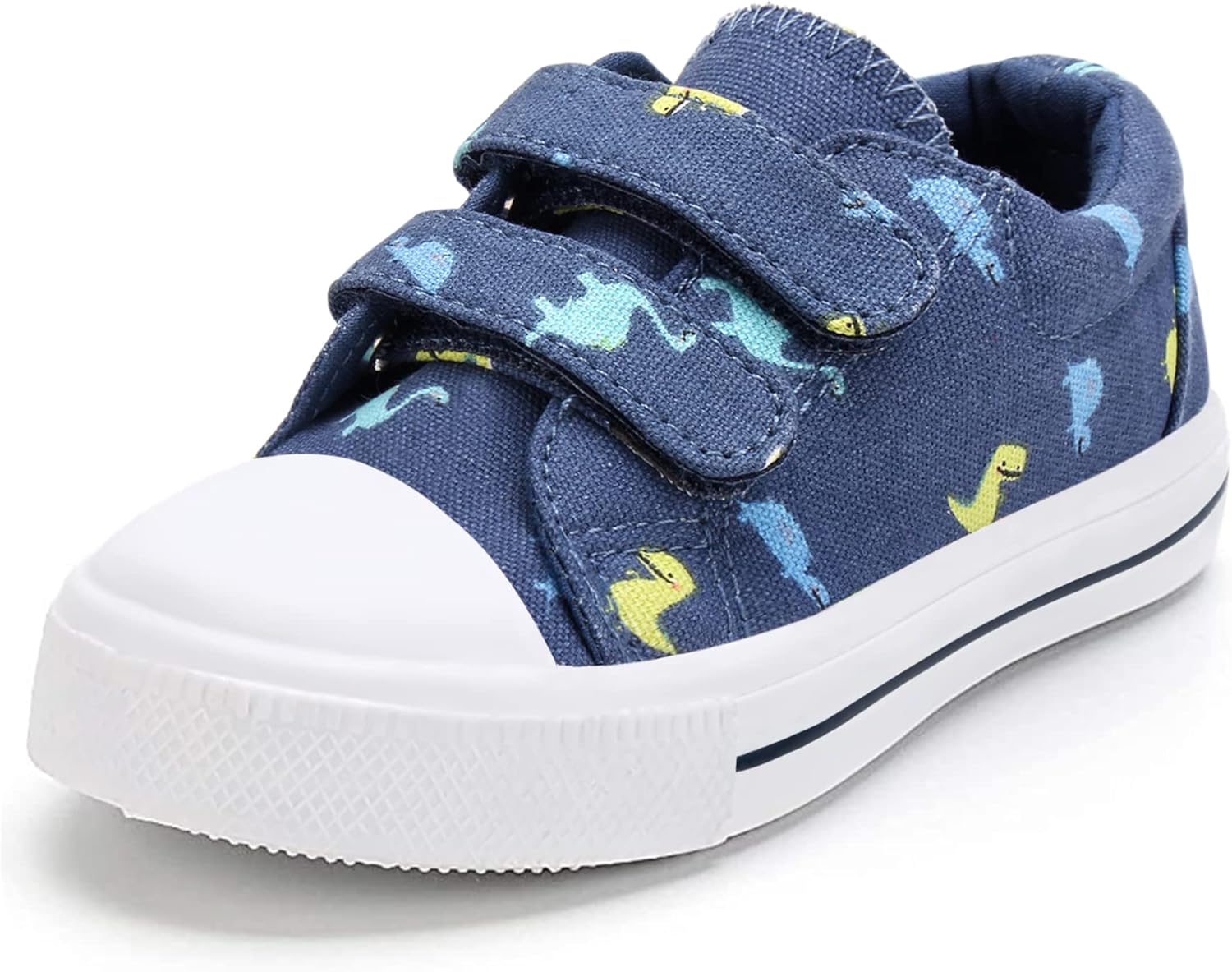 K KomForme Toddler Boys & Girls Shoes Kids Canvas Sneakers with Cartoon Dual Hook and Loops - Image 9