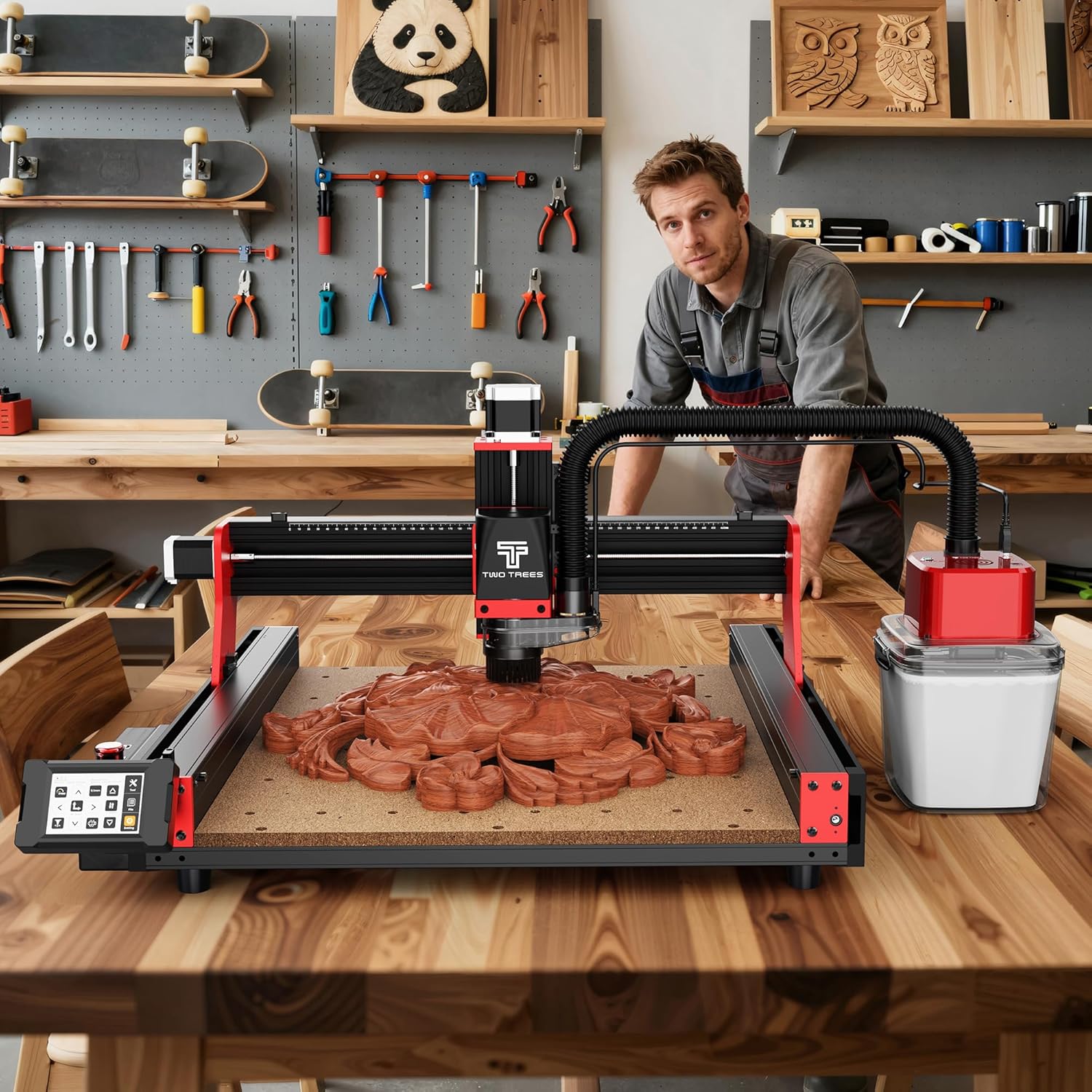 Twotrees TTC450 Pro CNC Router Machine with NEMA 57 Closed-Loop Stepper Motor 3.5" Touch Screen ,Upgraded 3 Axis Engraver Machine, Engraving Milling Machine for Wood Acrylic Aluminum Carving Cutting