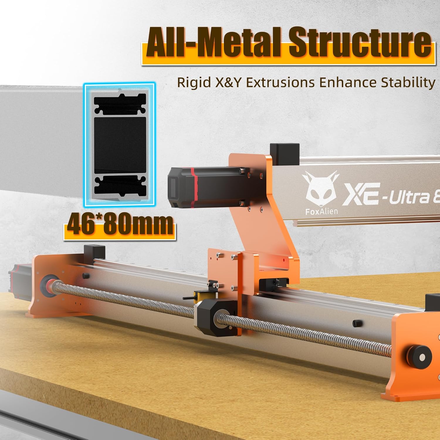 FoxAlien XE-Ultra 8080 CNC Router Machine with NEMA 23 Closed-loop Stepper Motor, Large Size Benchtop Engraving Milling Machine for Woodworking, Aluminum, Acrylic, Carbon Fiber DIY Cutting - Image 6