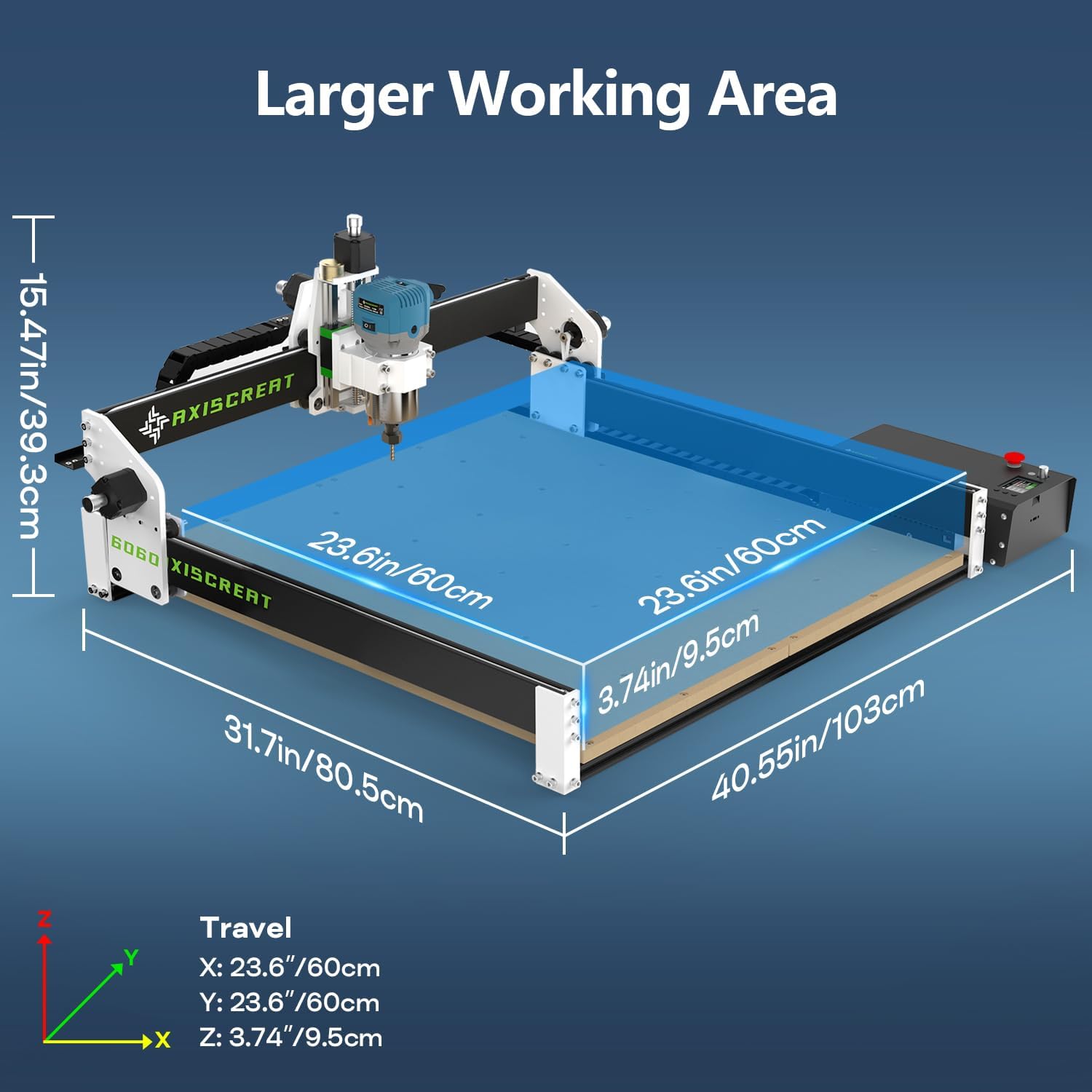 Axiscreat CNC Router Machine 6060, Beginner Hobby Engraving Machines, 710W Power Trimmer Router, Linear Rails and Belt Driven, 3-Axis Cnc Milling Machine for Wood, Acrylic, and MDF Carving