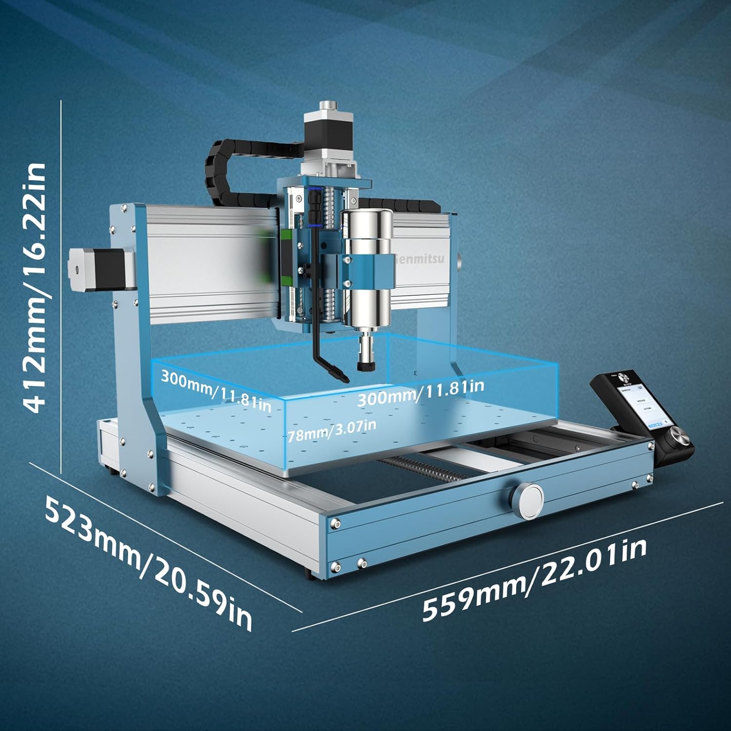 Genmitsu 3030-PROVer MAX CNC Router Machine with Linear Guide & Ball Screw Motion, Achieve ±0.05mm Accuracy for High Precision Metal Aluminum Copper Acrylic Engraving, Supports 4th Axis Rotary Kit