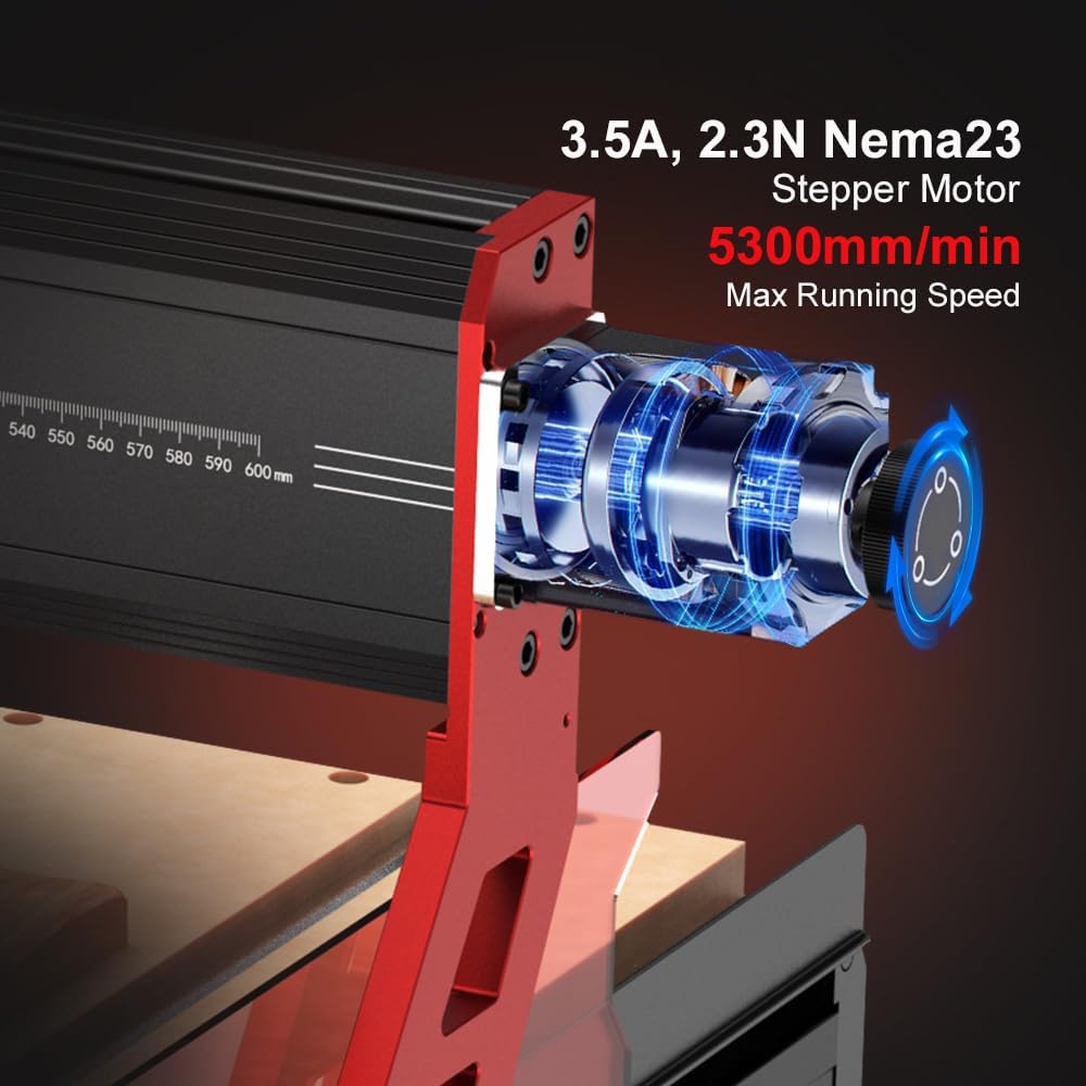 CNC Router Machine 500W Spindle CNC Laser Cutter, Machine for Metal High Torque NEMA 23 Stepper Motor, Linear Rails & Ball Screws 3-Axis Engraving Milling Machine for Wood Cutting - Image 2