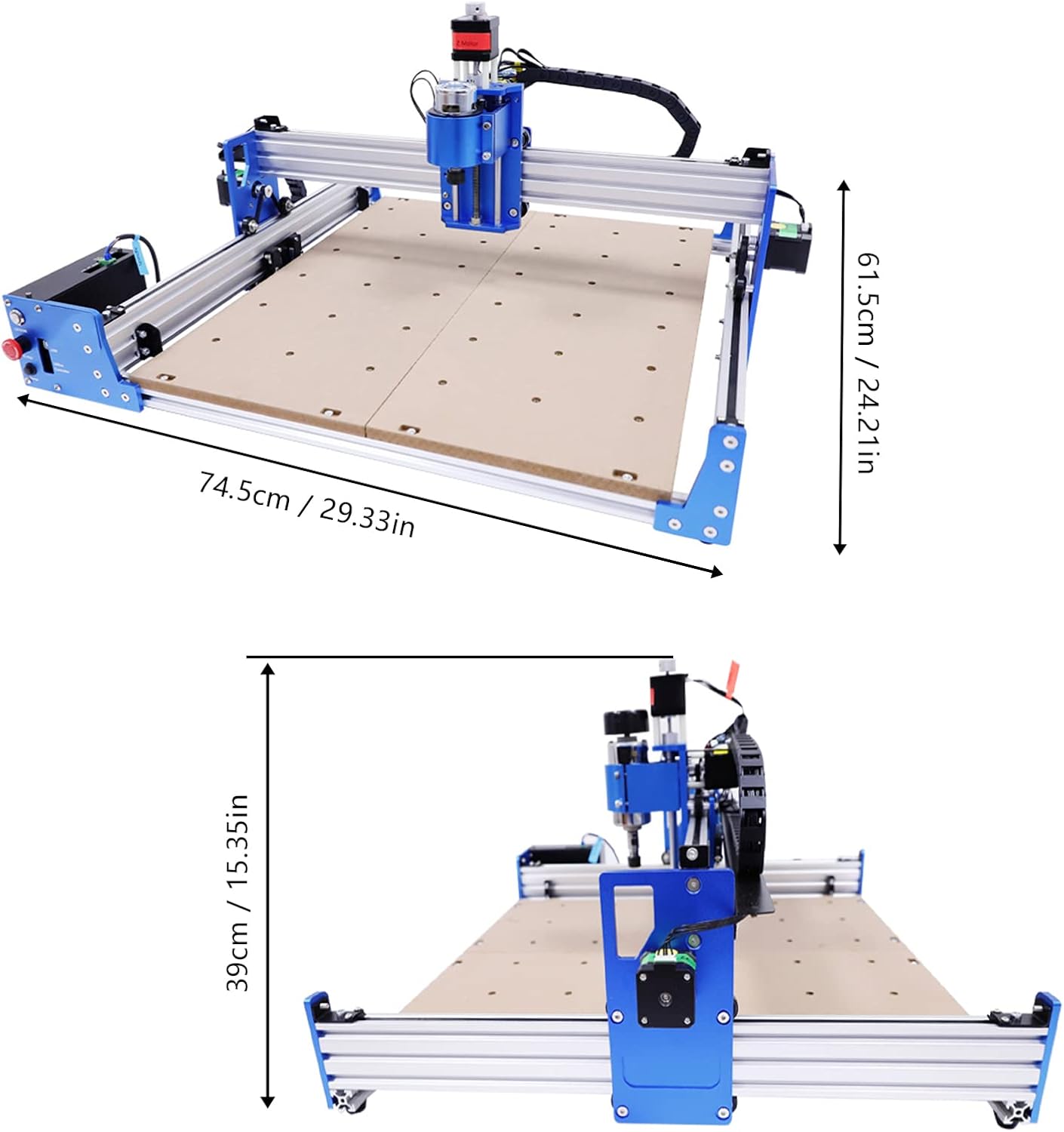 4040 CNC Machine Kit, 100W CNC Engraving Machine DIY Desktop Wood CNC Router Machine Pro Milling Machine with 42 Two-Phase Stepper Motor 50-1500MM/Min 15.75 x 15.75 x 3.27 Inch Engraving Area