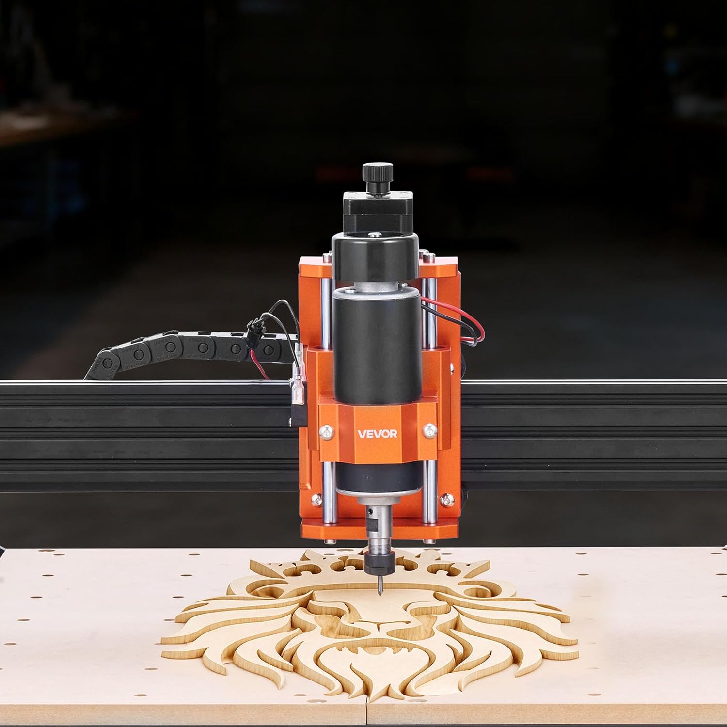 VEVOR CNC Router Machine, 300W Spindle, 3-Axis Wood Engraving Milling Machine, with 15.75 x 15.75 x 2.36 in Working Area, Offline Controller, Aluminum Alloy Structure, for Wood Acrylic Carving Cutting