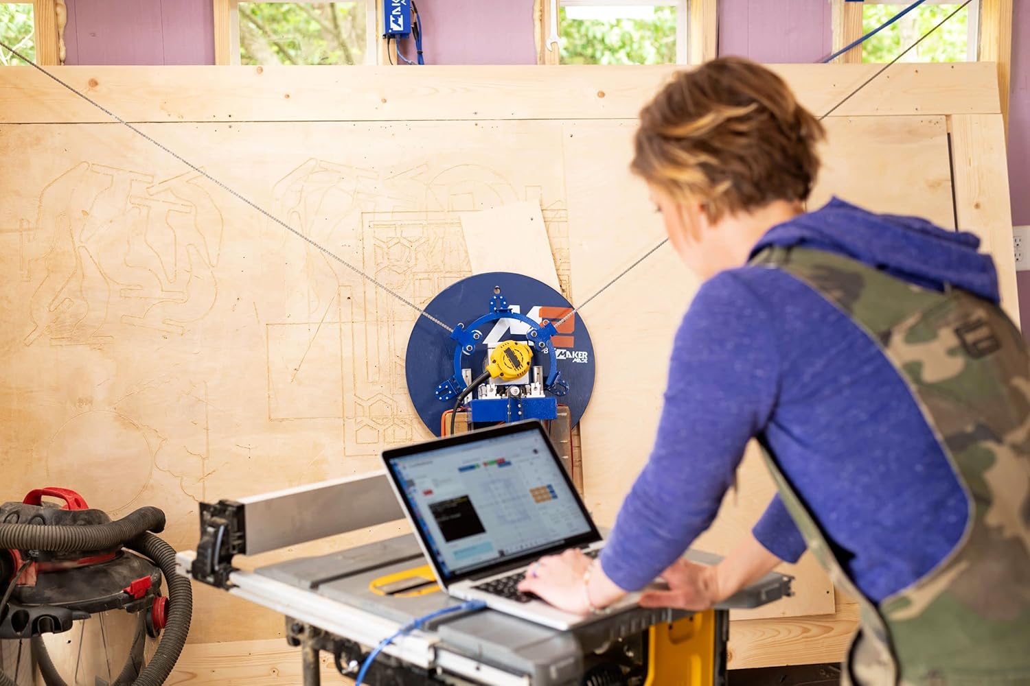 M2 CNC Engraving Machine Kit, First Wall Mounted Highly Accurate Cutting Engraver, 3-Axis CNC Machine for Wood, Metal, Plastic & More, Up to 4x8ft Working Area, Based on Maslow CNC Design - Image 2