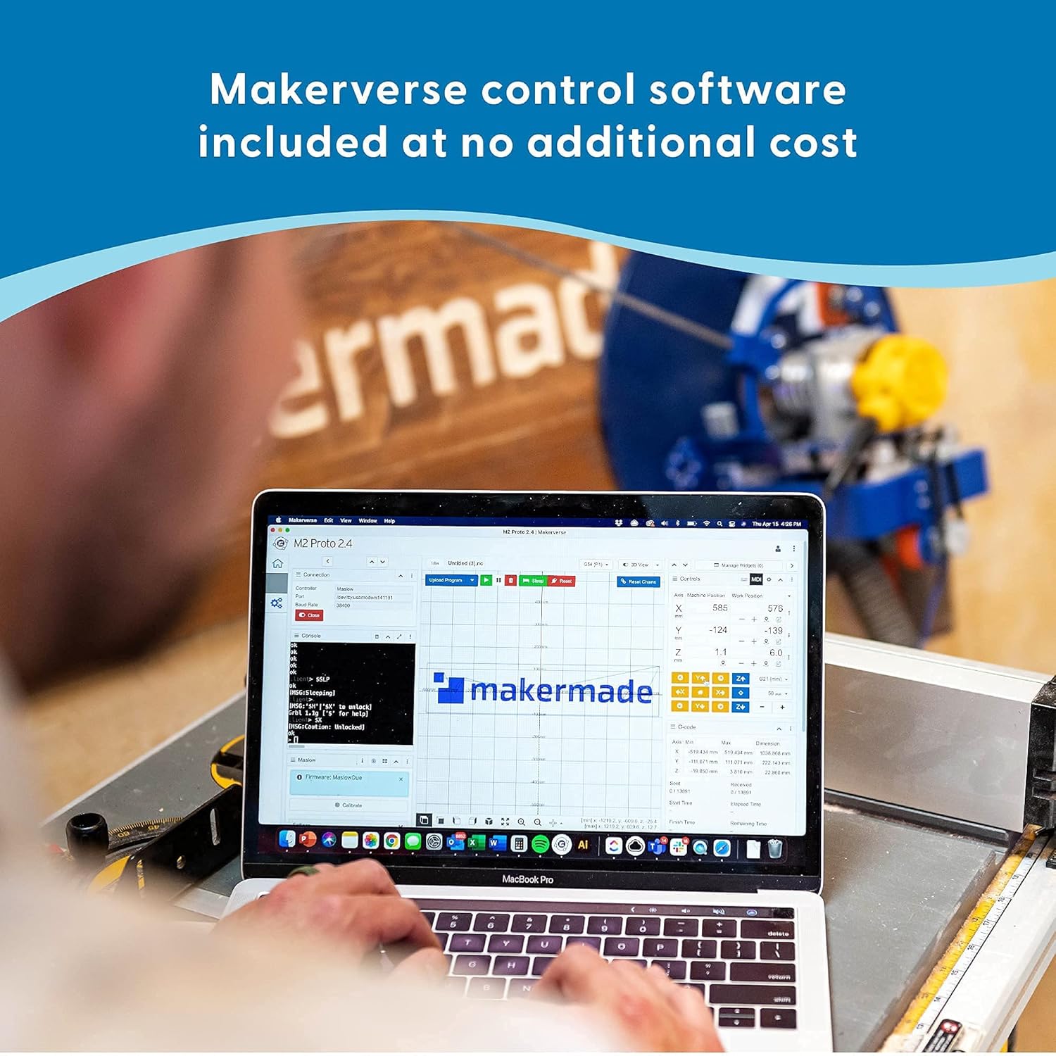 M2 CNC Engraving Machine Kit, First Wall Mounted Highly Accurate Cutting Engraver, 3-Axis CNC Machine for Wood, Metal, Plastic & More, Up to 4x8ft Working Area, Based on Maslow CNC Design - Image 8