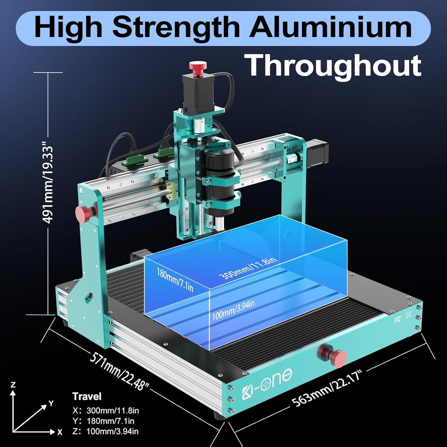 CNC Router Machine,Upgraded 3-Axis Engraving All-Metal Milling Machine300 x 180 x 80 mm/11.81 x 7.09 x 3.15 in Working Area 10000 RPM for Wood Acrylic MDF PVC Plastic Foam