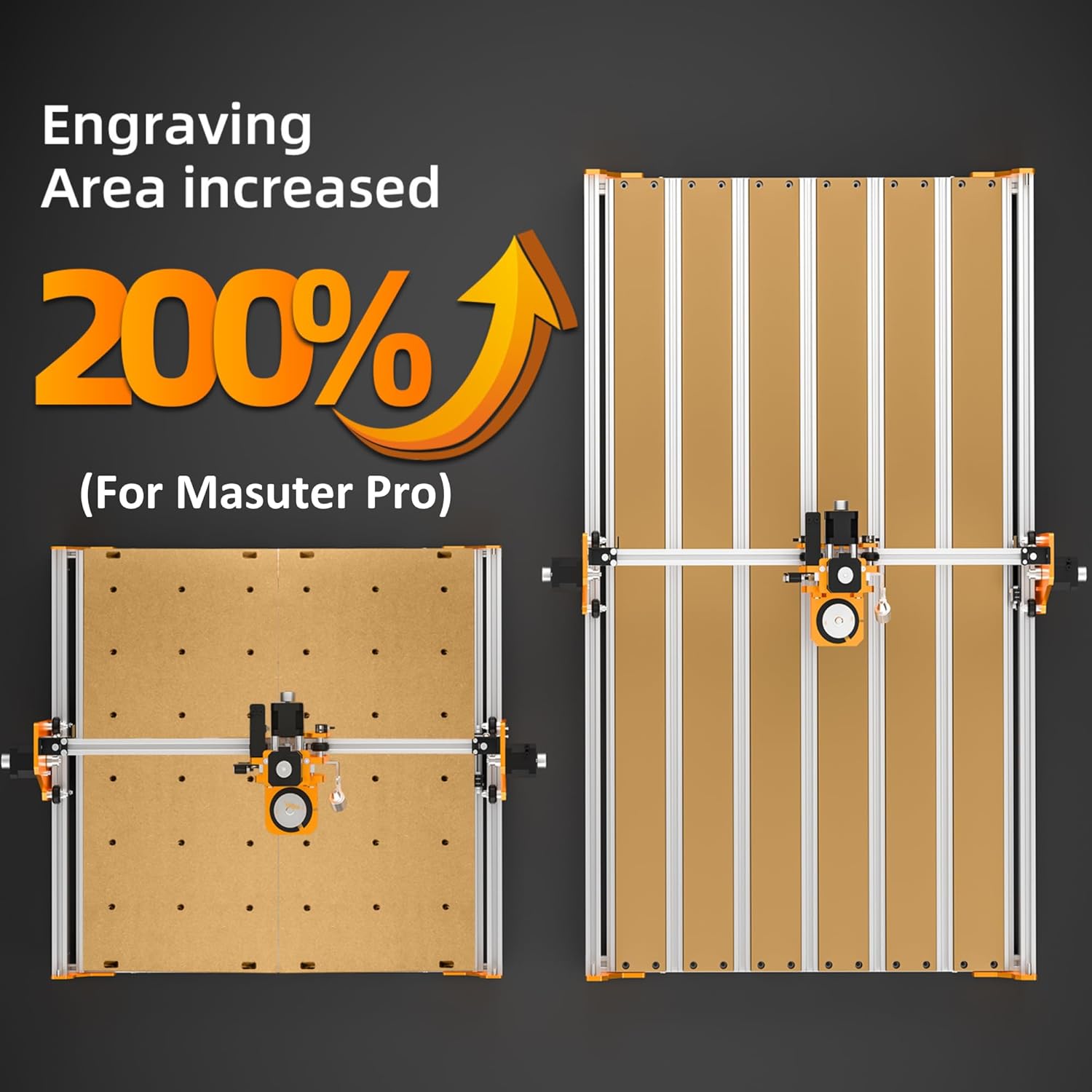 FoxAlien 4080 Y-axis Extension Kit for Masuter Pro, with Upgraded T-slot Hybrid Spoilboard CNC Router Machine Working Area Extend (15.75" x 31.5", X-Y)