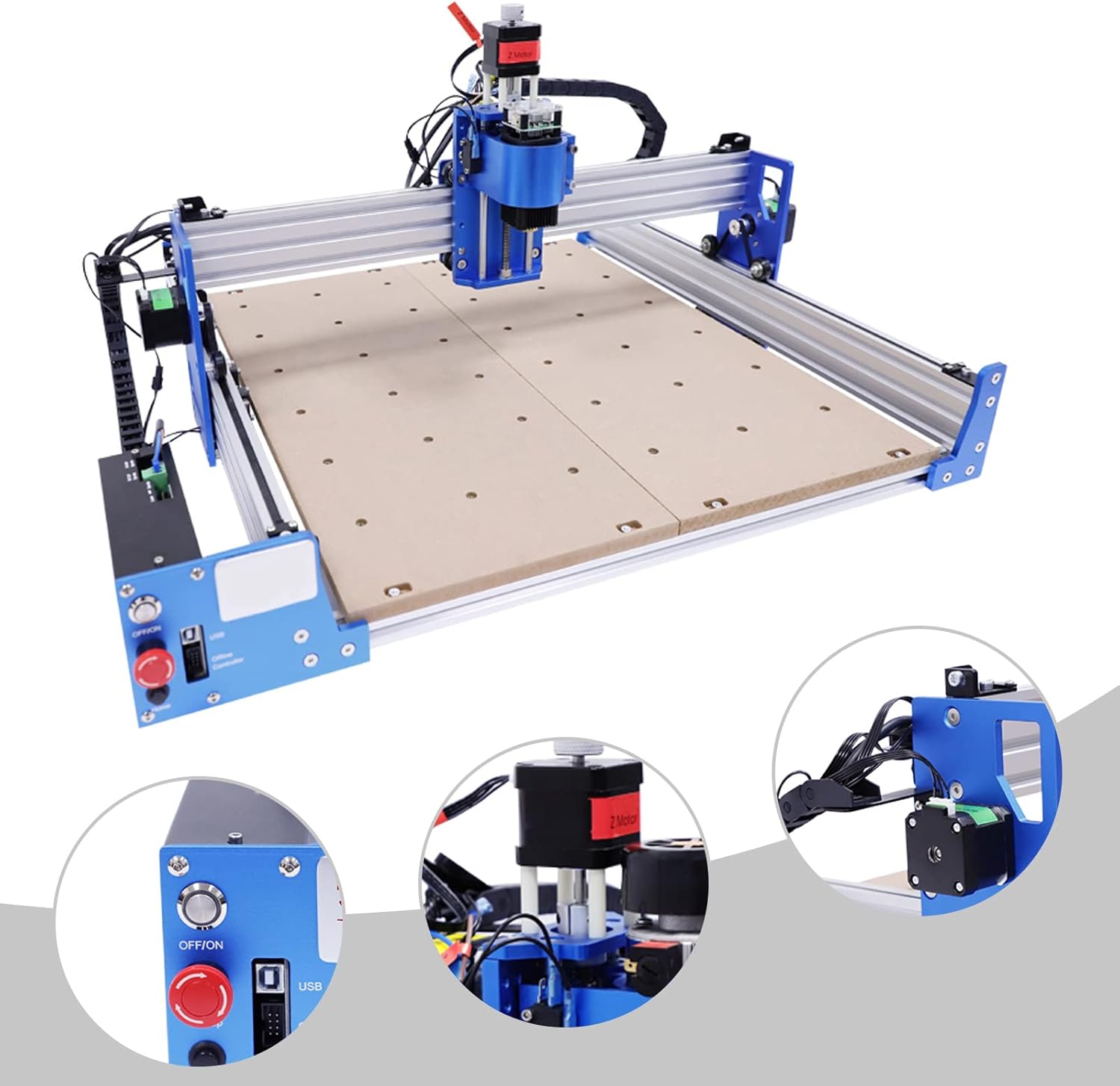 CNC Router Machine, CNC Machine Kit Pro Milling Machine, Mini DIY CNC Router Kit, Engraving Machine, for Wood Metal Acrylic MDF Carving Arts Crafts DIY Design - Image 7