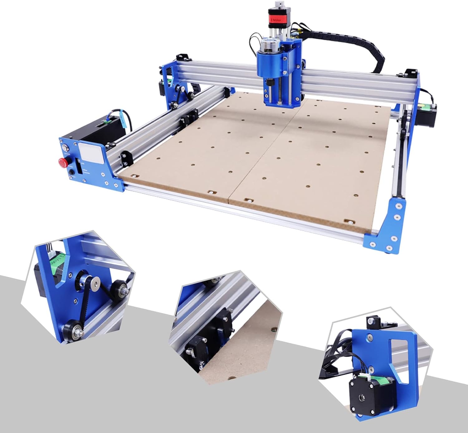 CNC Router Machine, CNC Machine Kit Pro Milling Machine, Mini DIY CNC Router Kit, Engraving Machine, for Wood Metal Acrylic MDF Carving Arts Crafts DIY Design - Image 8