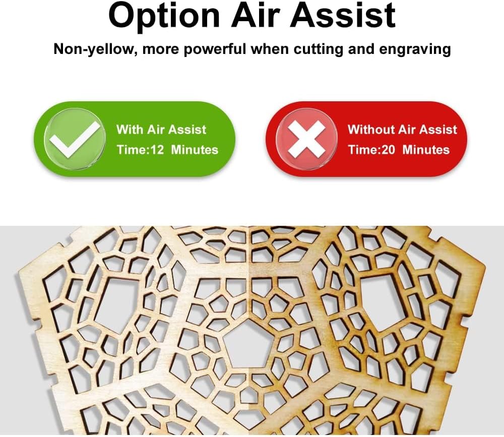 Longer RAY5 10000mW Laser Engraver with Air Assist Kit, Rotary Roller, and 8 Pcs Raiser, Compressed Spot CNC, App Offline Control, DIY Engraving Tool for Metal/Glass/Wood, Class 4. - Image 4