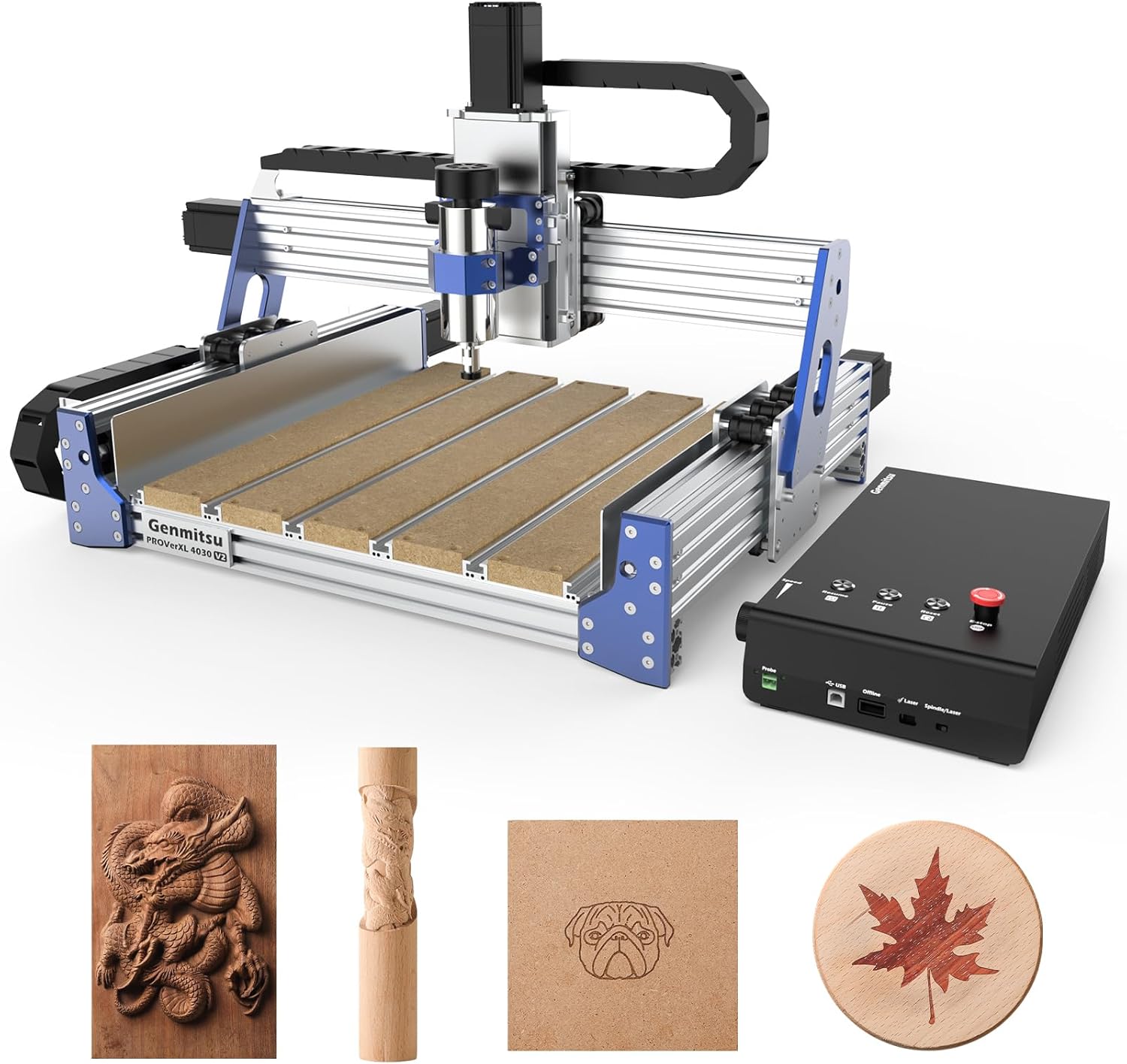 Genmitsu CNC Router Machine PROVerXL 4030 V2 + 24” x 24” (616 x 603mm) XY-Axis Extension Upgraded Accessories Kit