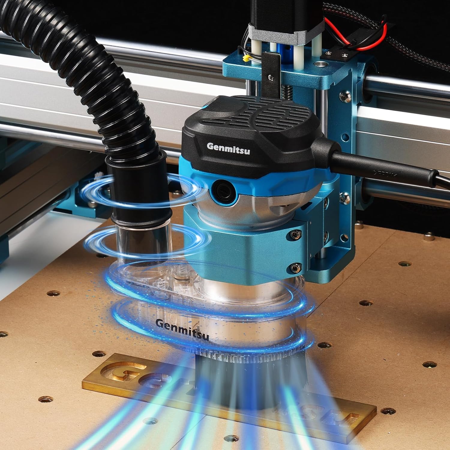 Genmitsu CNC Router Machine 4040-PRO for Woodworking Metal Acrylic MDF Nylon Cutting + 65mm & 69mm CNC Dust Shoe