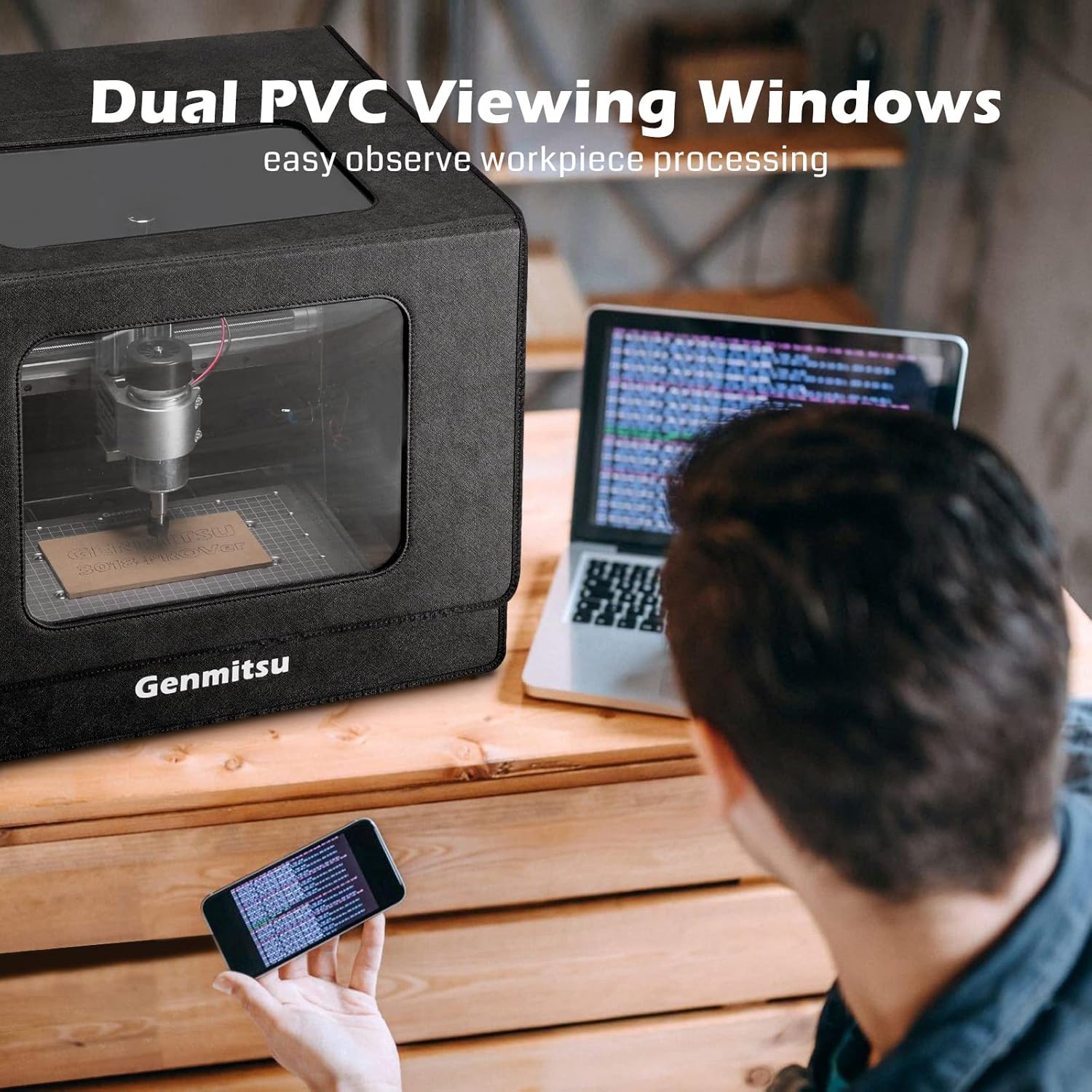 Genmitsu 3020-PRO Ultra CNC Router Machine + Kaba Fold CNC Enclosure - Image 7