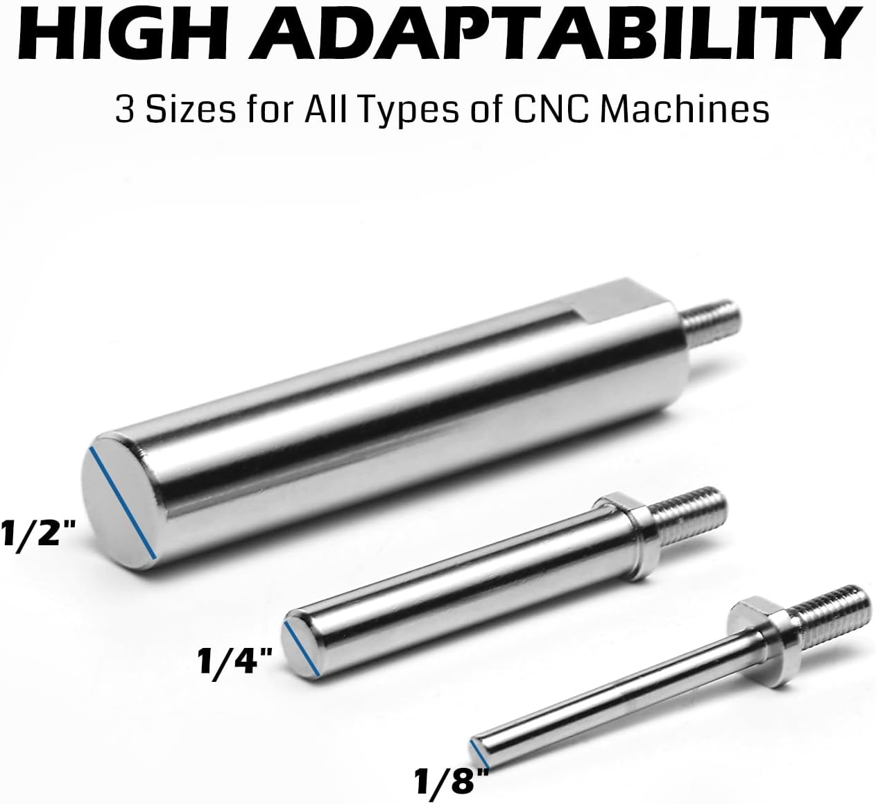 Genmitsu CNC Milling Machine Tramming Tool, Pro Calibration System with 1/2", 1/4", 1/8" Shank and 0.001" Precision Indicators, Ideal for Squaring, Leveling, and Machine Calibration