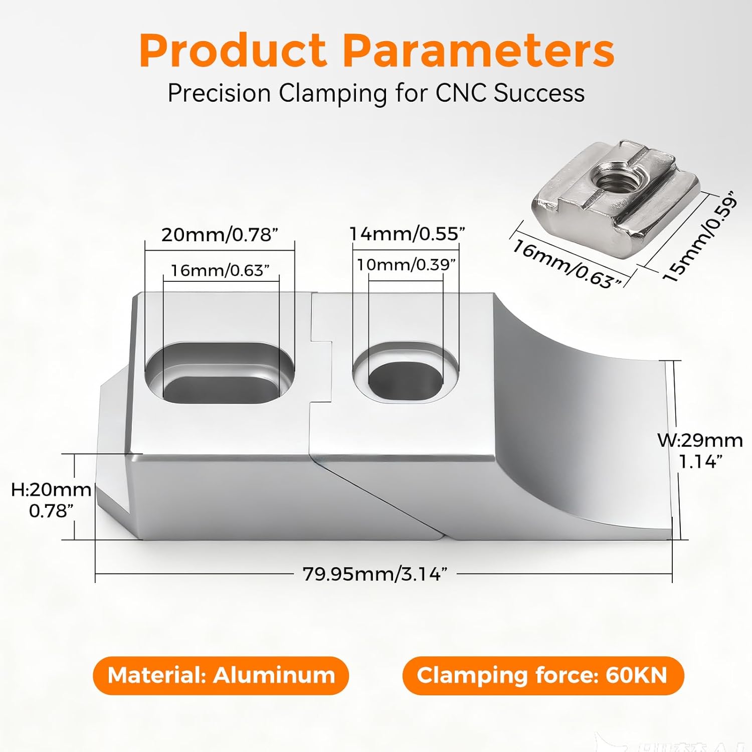 Aluminum Side Clamp Vise, 4-Pack Low-Profile Lateral Clamping Set for Milling and CNC Machines, High-Strength Alloy with Up to 60kN