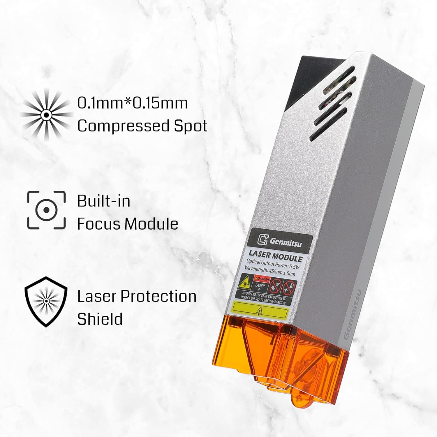 Genmitsu Laser Engraver Module, 5000mW Optical Power, 450nm Wavelength for Genmitsu Cubiko, 3018-PRO & 3018-PROVer, 3018-PROVer V2, 3020-PRO MAX, 3020-PRO MAX V2 CNC Machines - Image 4