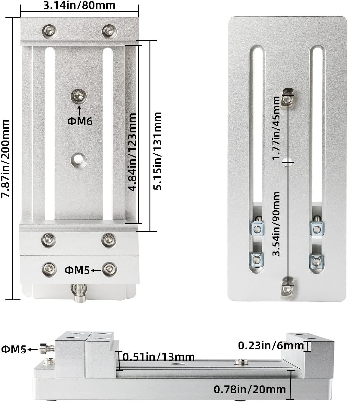 FoxAlien Mini Low Profile Bench Vise Workholding Clamp Work Table for FoxAlien 3018, Masuter 3, Masuter Pro, 3S, XE-PRO, WM-3020 Vasto CNC Router Machine