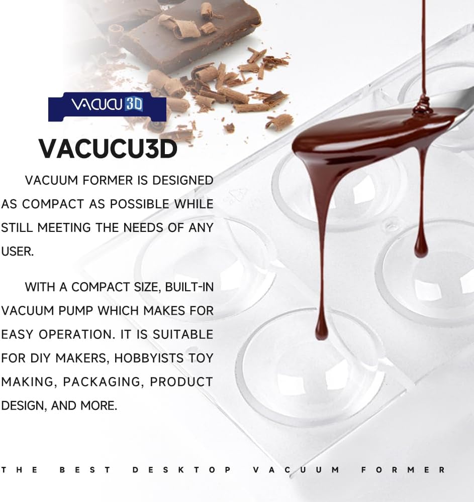 A3(297mm×420mm/16.54x11.69in) The Desktop Vacuum Forming Machine Create Prototypes Molds and Casts in Classroom Kitchen Does not Need Any External Device Realize Your idea on Your Desk