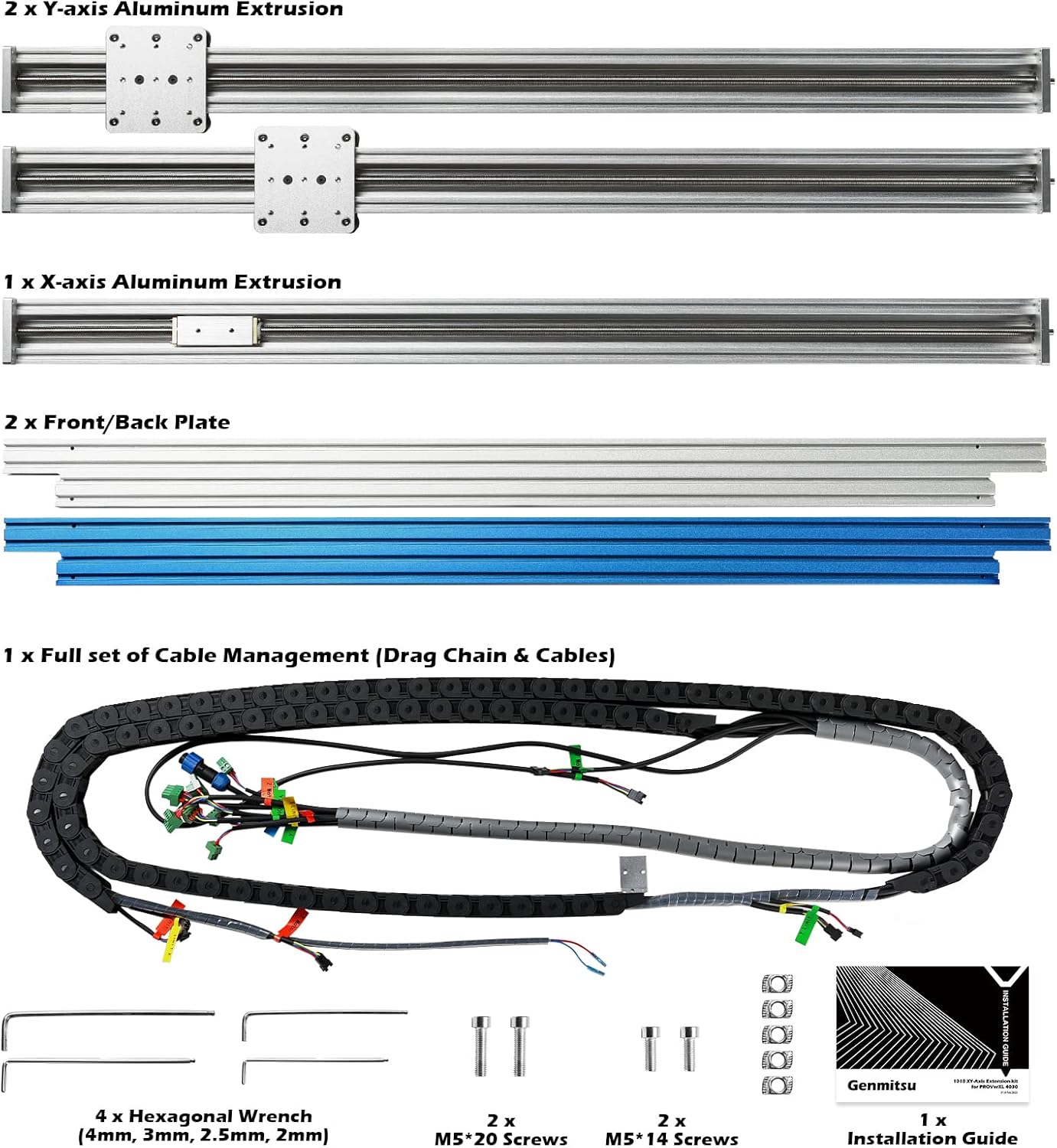 Genmitsu 39u201D x 40u201D (1000 x 1020mm) XY-Axis Extension Upgraded Accessories Kit for CNC Router Machine PROVerXL 4030 V1 - Image 7