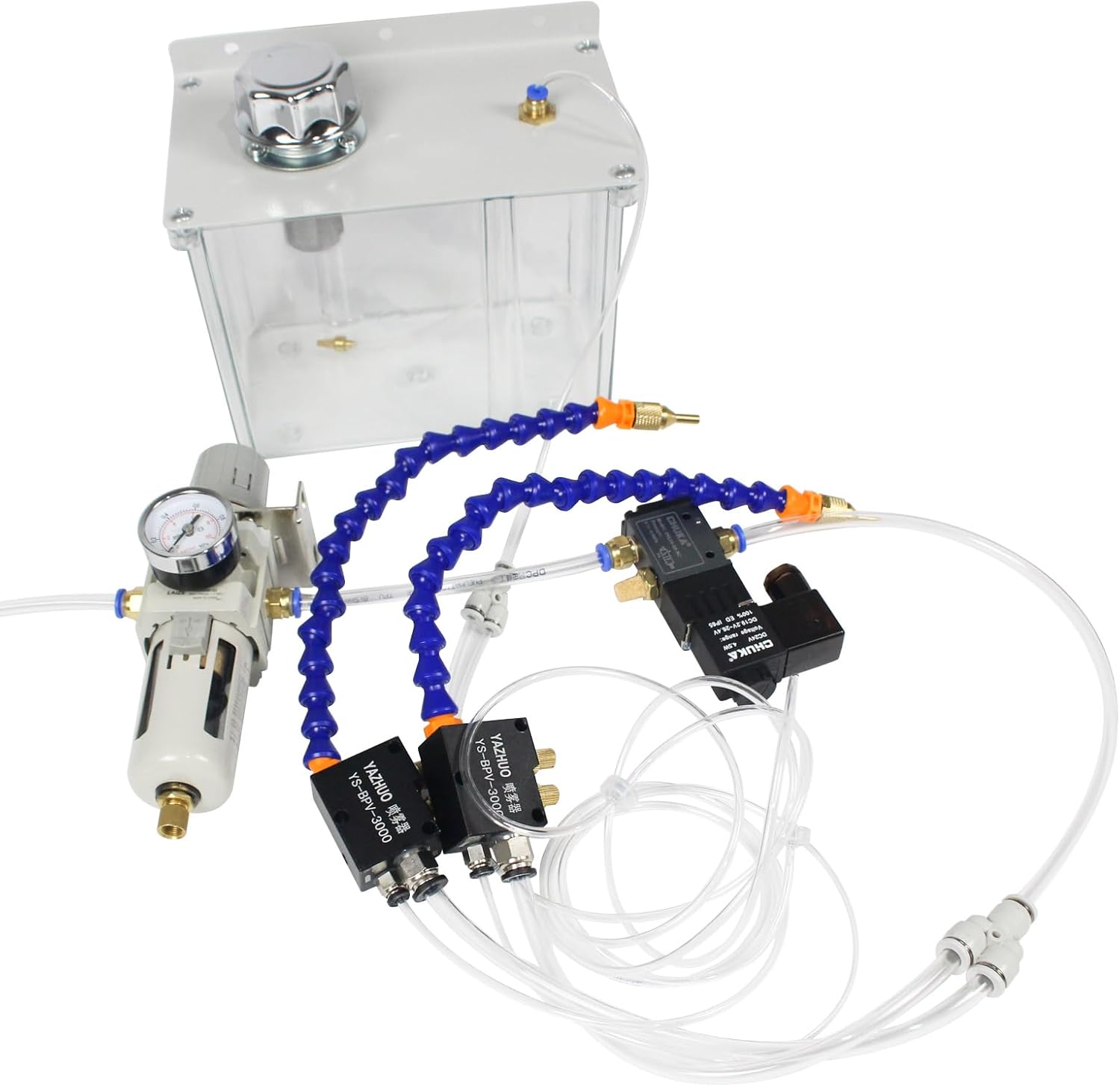 CNCTOPBAOS Cutting Cooling Spray Pump,YS-BPV-3000 3L Oil Mist Sprayer Coolant Lubrication Spray System,24V Solenoid Valve,Air Filter Regulator for Cutting CNC Engraving Drill Milling Lathe Machine