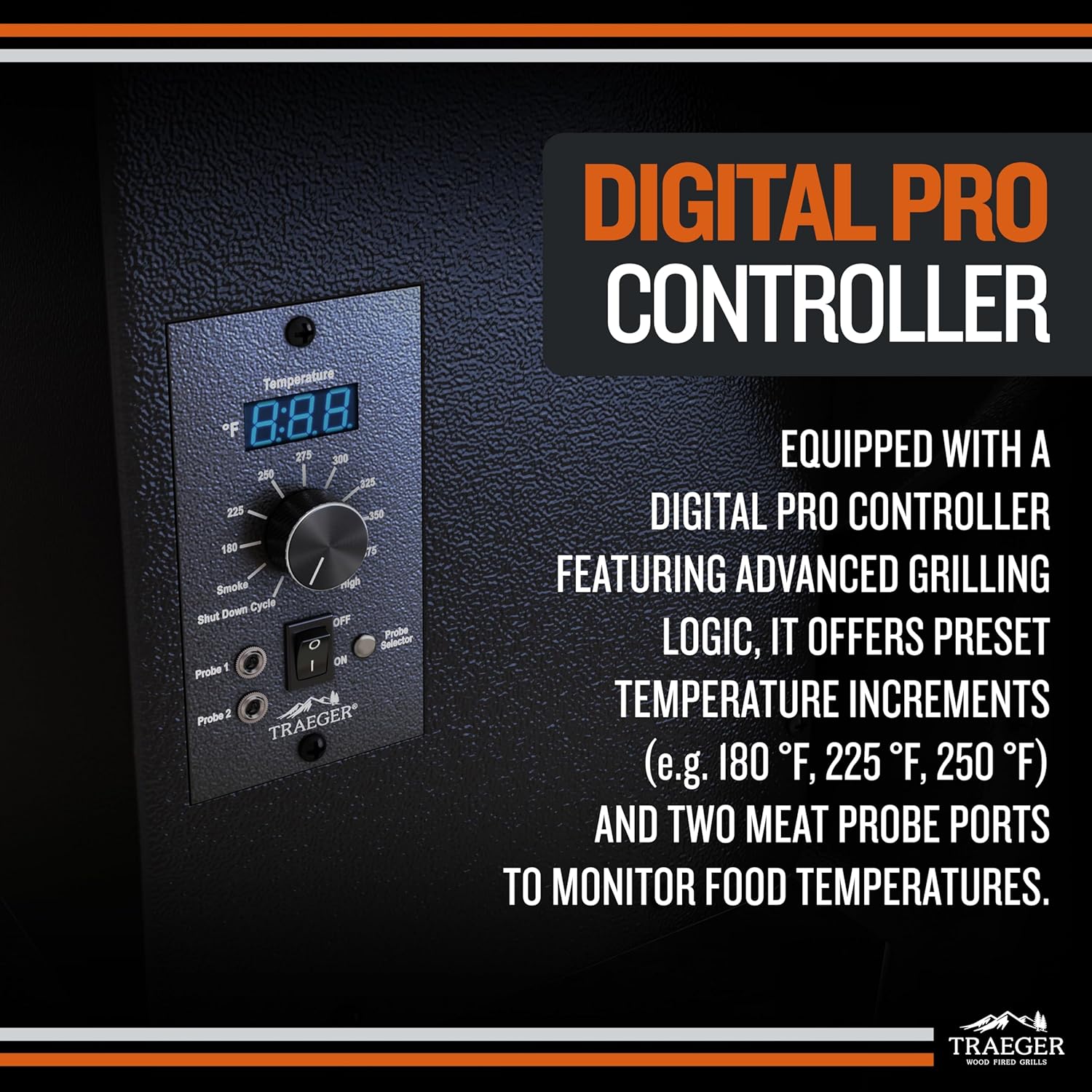 Traeger Grills Pro 22 Wood Pellet Grill & Smoker, Electric Pellet Smoker Grill Combo, 6-in-1 BBQ Versatility, 572 sq. in. Grilling Capacity, Meat Probe, 450 Degree Max Temperature, 18LB Hopper, Bronze - Image 2