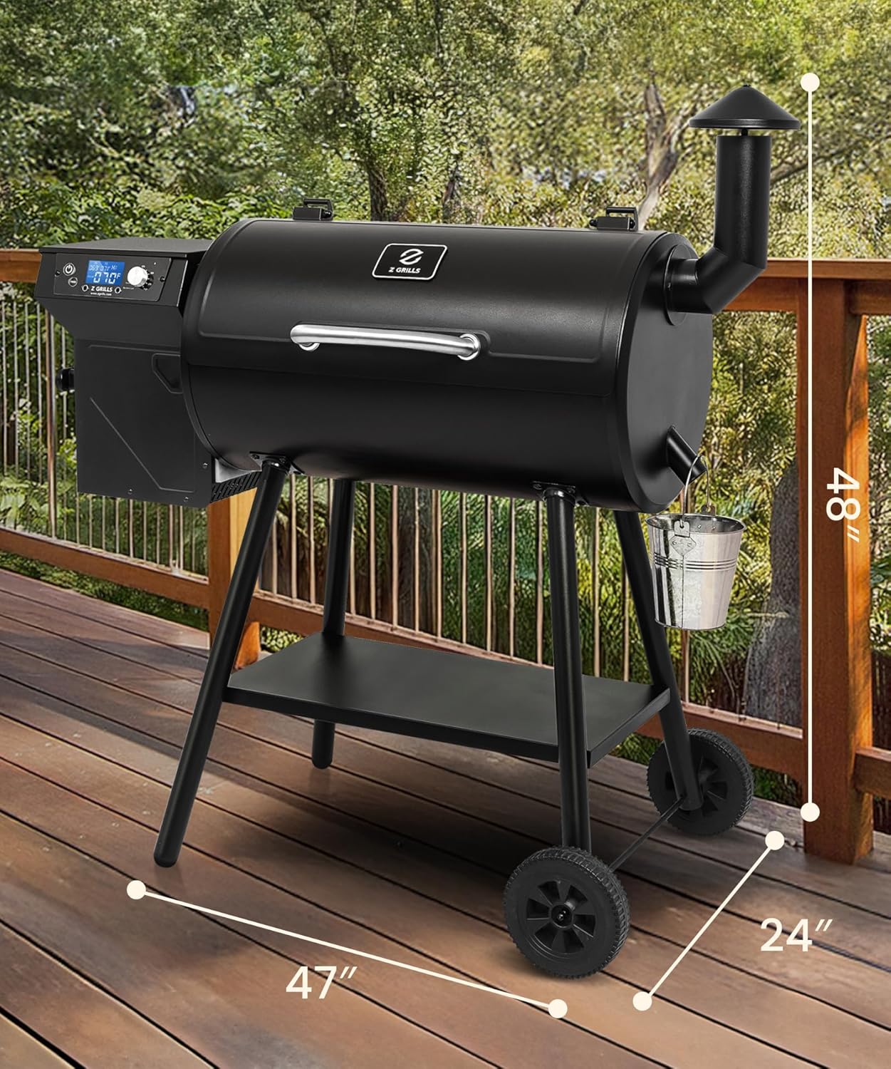 Z GRILLS ZPG-550B2 Wood Pellet Grill & Smoker with PID 3.0 Controller, 553 sq in Cooking Area, Meat Probe, Hopper Cleanout, 8 in 1 BBQ Grill Outdoor Auto Temperature Control, Black - Image 7