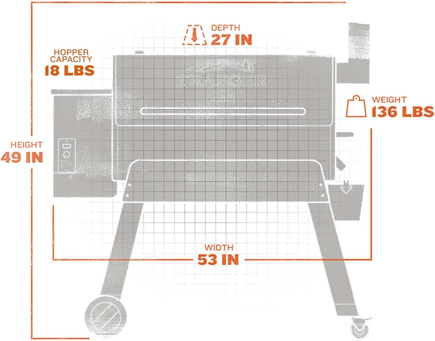 Traeger Grills Pro 34 Electric Wood Pellet Grill and Smoker, Bronze, 884 Square Inches Cook Area, 450 Degree Max Temperature, Meat Probe, 6 in 1 BBQ Grill - Image 2