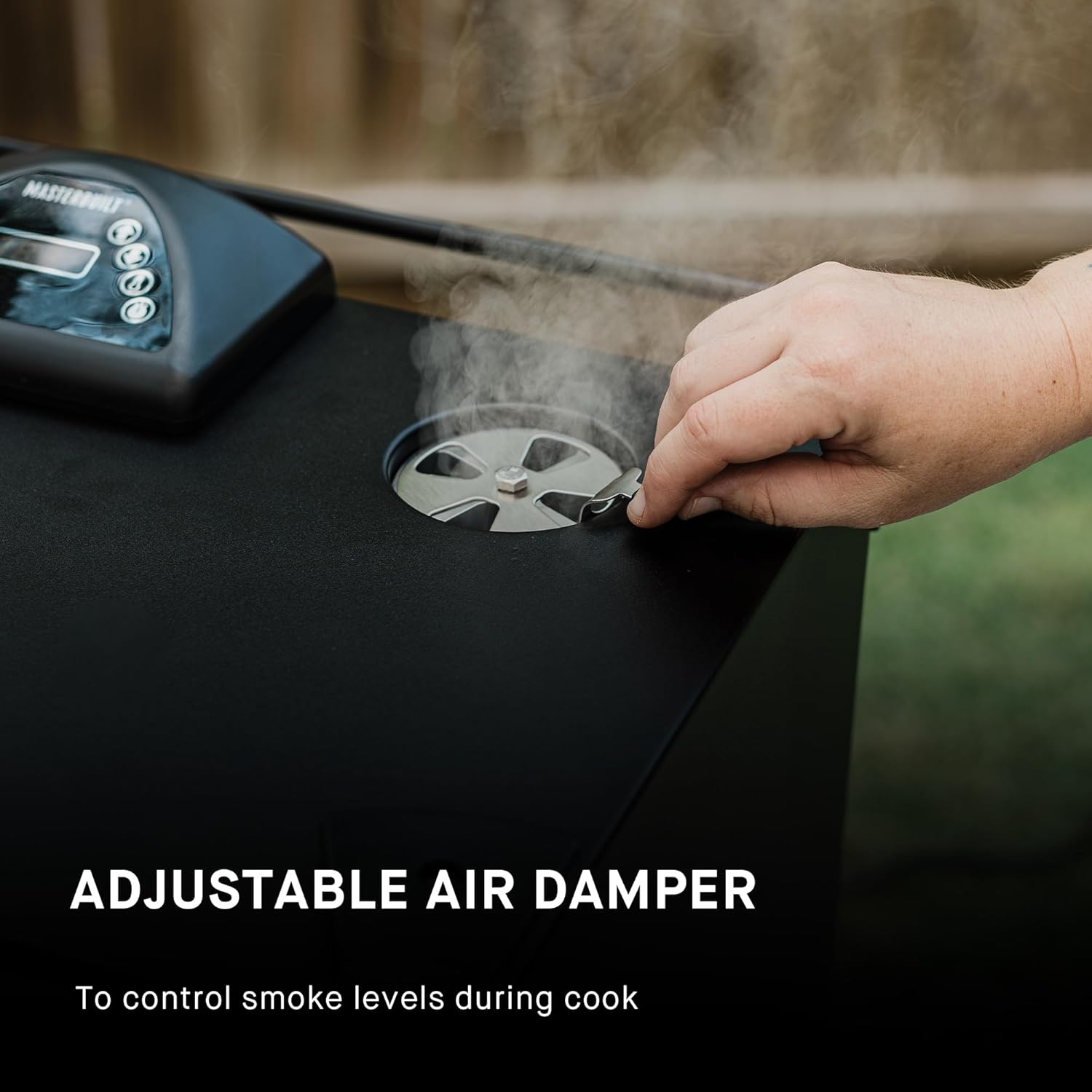 Masterbuilt® 40-inch Digital Electric Vertical BBQ Smoker with Leg Kit, Side Wood Chip Loader and 970 Cooking Square Inches in Black, Model MB20070122 - Image 8