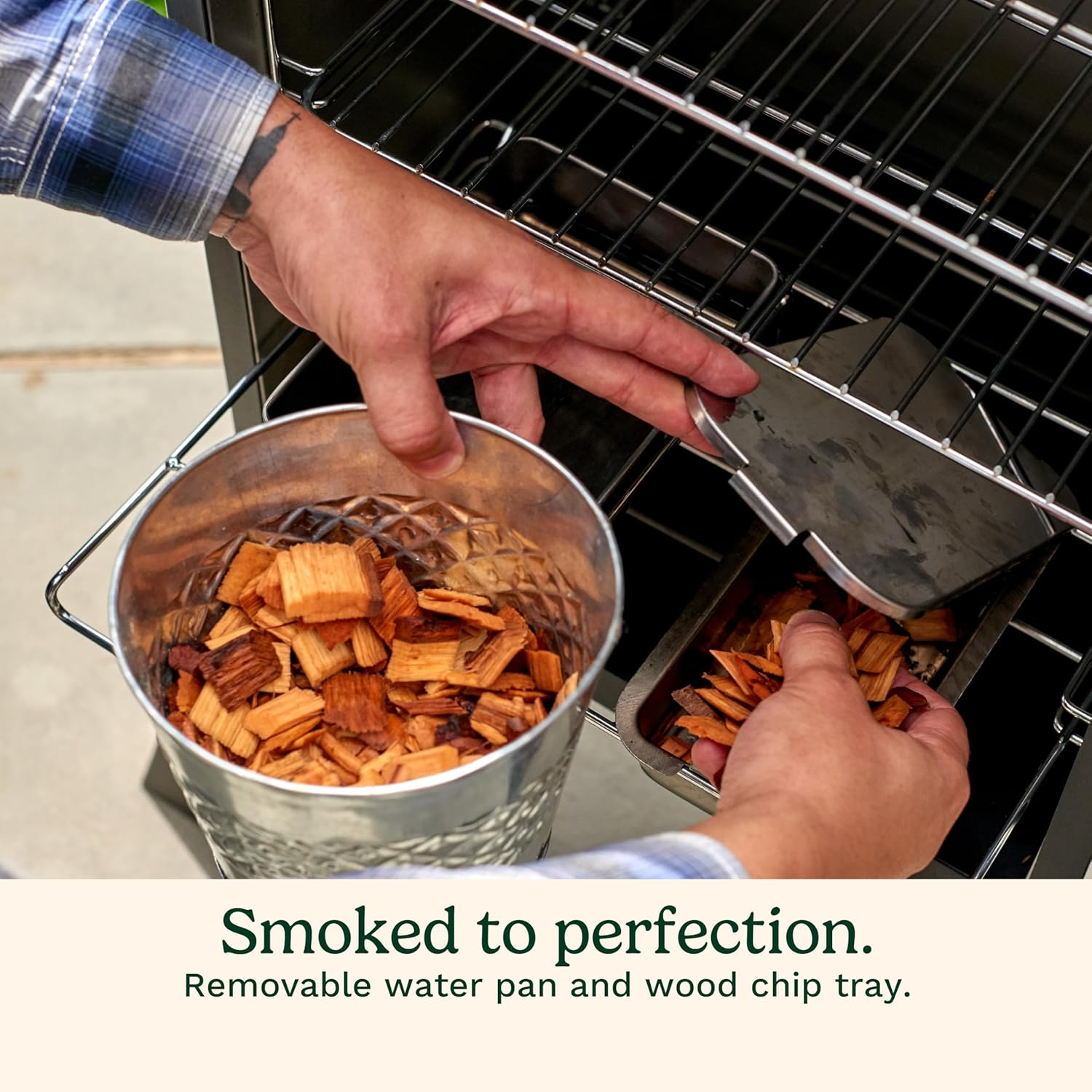 Cuisinart 36” Vertical Propane Smoker, 4 Removable Racks, Spacious BBQ Smoker with Wood and Water Trays, 15,000 BTU Heat for Smoked Meat, Brisket, Jerky, Fish, Perfect for Tailgates, Backyard, Camping - Image 5