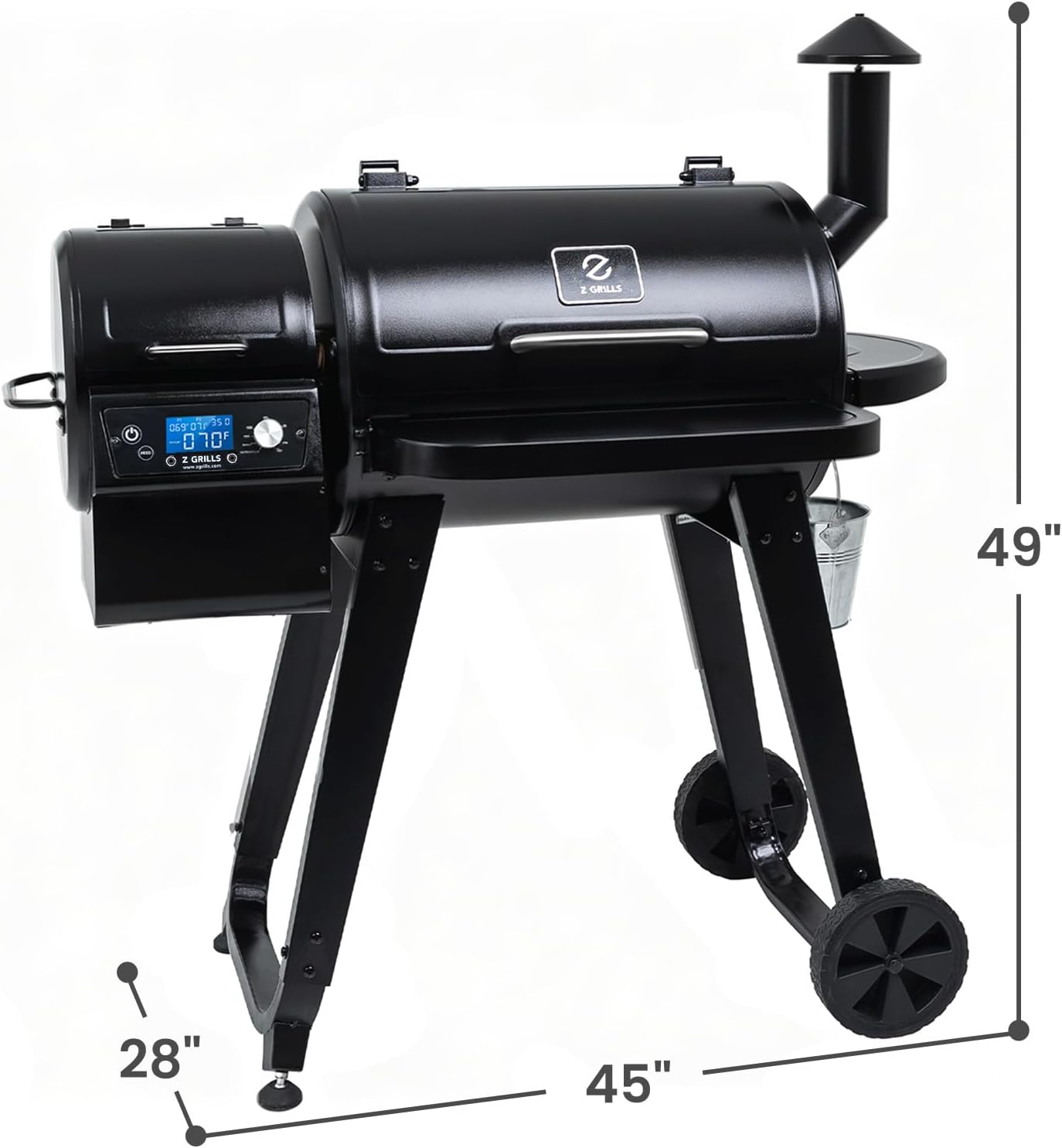 Z GRILLS ZPG-450A Wood Pellet Grill & Smoker with PID V3.0 Controller, 459 Sq in Cook Area, Meat Probe, Foldable Shelf, 8 in 1 BBQ Grill Outdoor Auto Temperature Control, Black