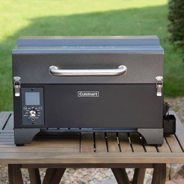 Cuisinart 8-in-1 Portable Wood Pellet Grill and Smoker, Compact for RV, Tailgates, Camping, and Backyard Cooking, Smoky Flavor, Versatile Meat Smoker