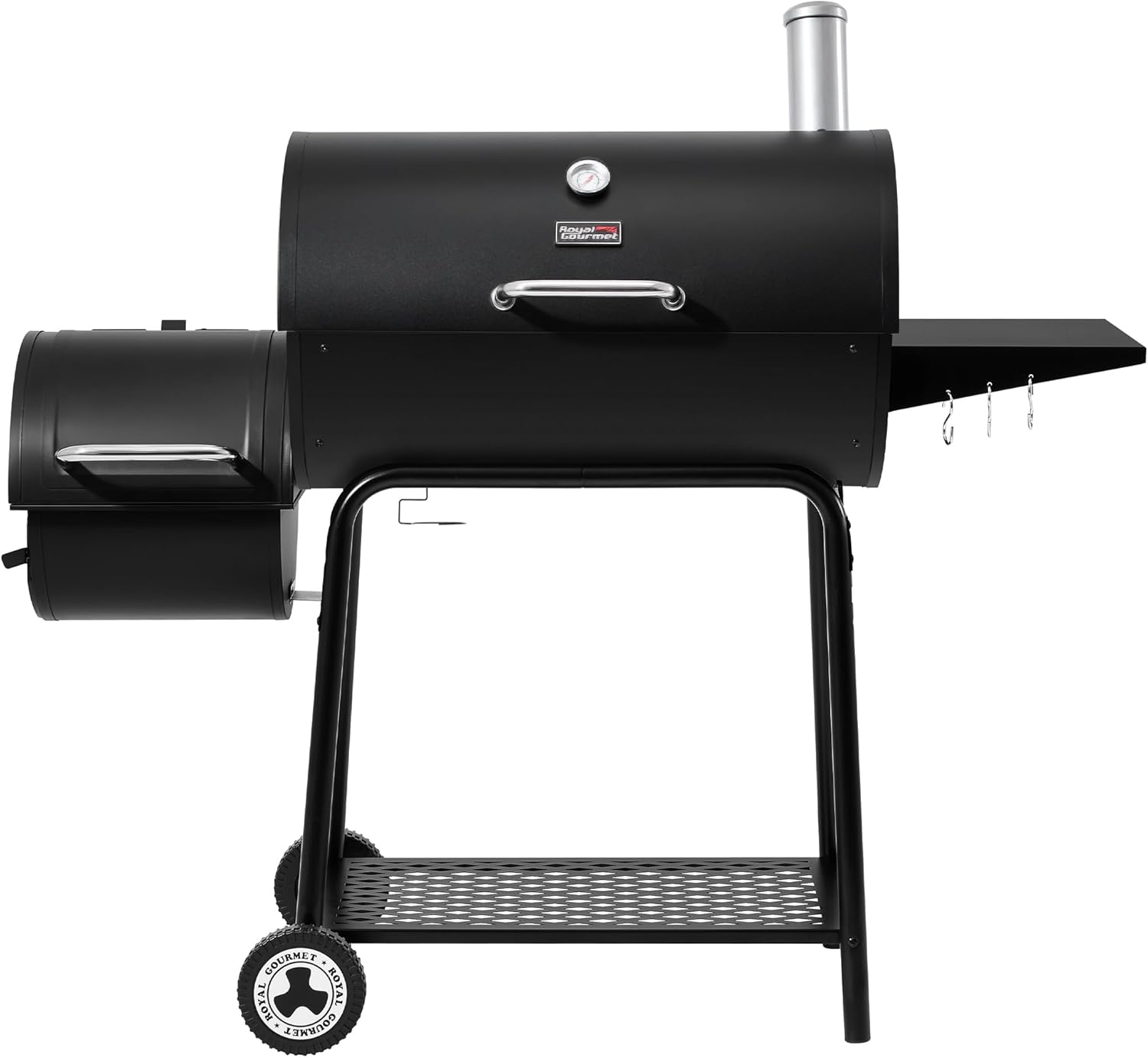 Royal Gourmet CC1830M 30 Inch Barrel Charcoal Grill with Offset Smoker & Warming Rack, Outdoor BBQ Grill with 811 Sq. In. Grilling Space for Backyard, Patio and Parties, Black - Image 3