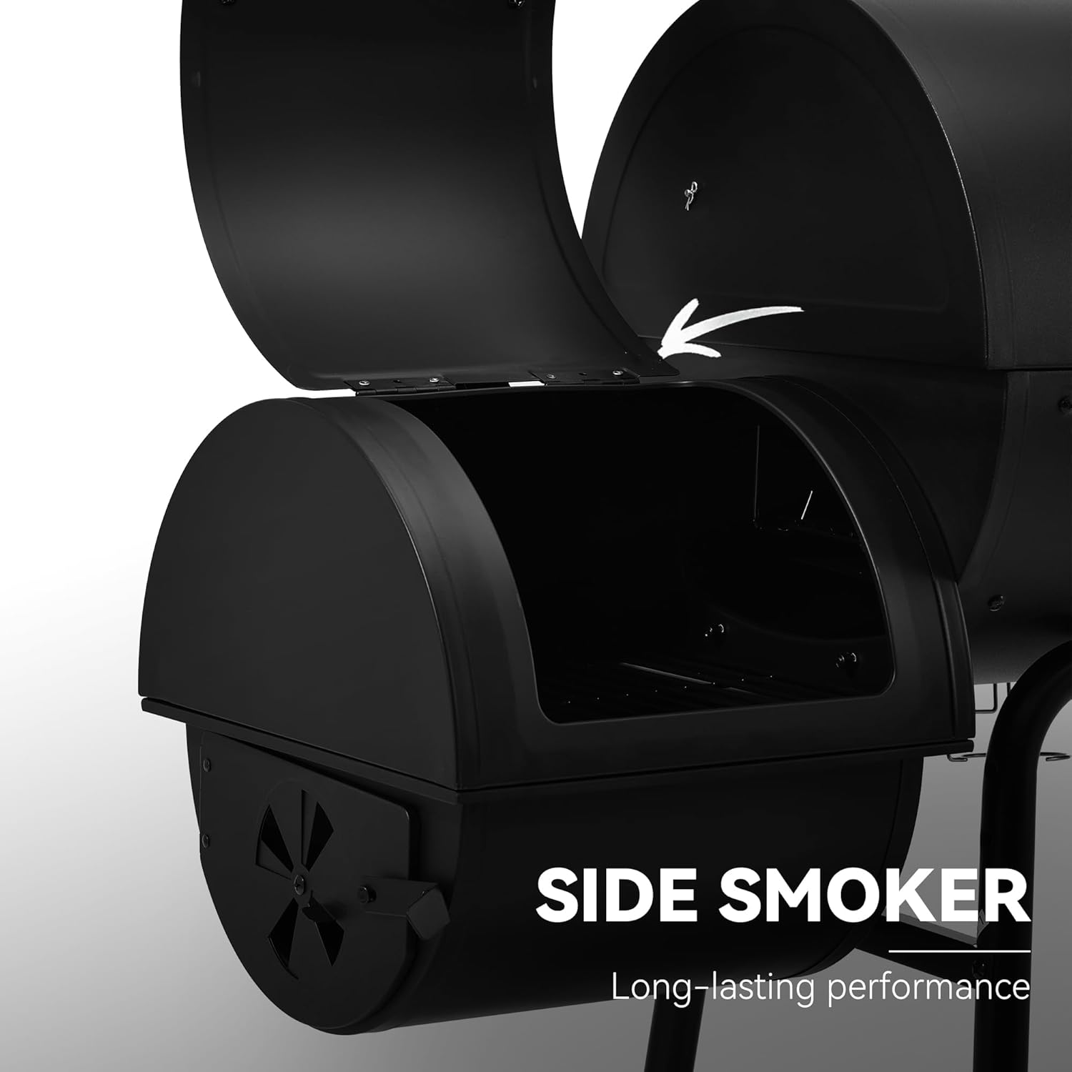 Royal Gourmet CC1830M 30 Inch Barrel Charcoal Grill with Offset Smoker & Warming Rack, Outdoor BBQ Grill with 811 Sq. In. Grilling Space for Backyard, Patio and Parties, Black - Image 7