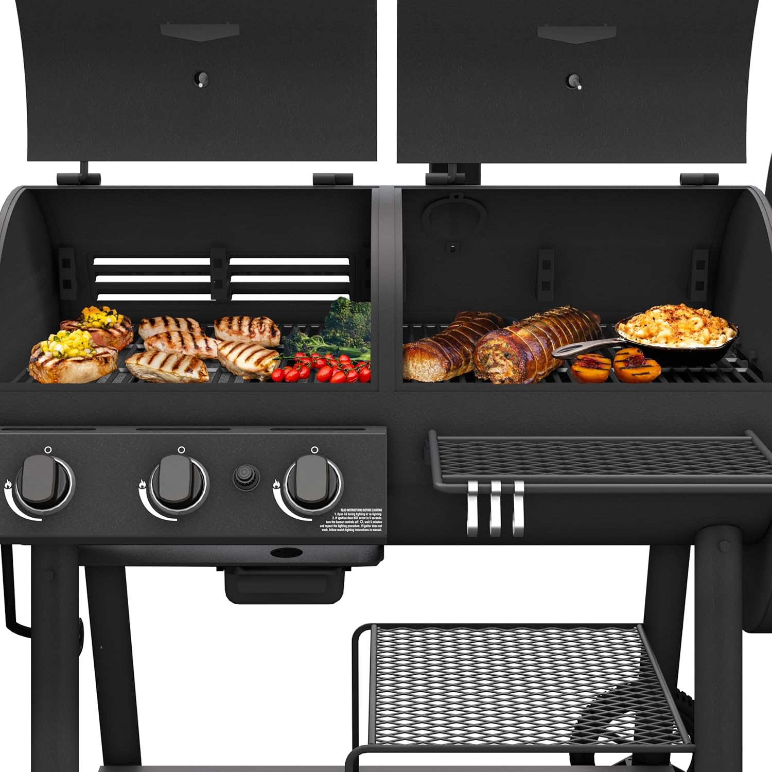 Oklahoma Joe's Canyon Combo Charcoal and Gas Smoker & Grill, Black - 24203004 - Image 4