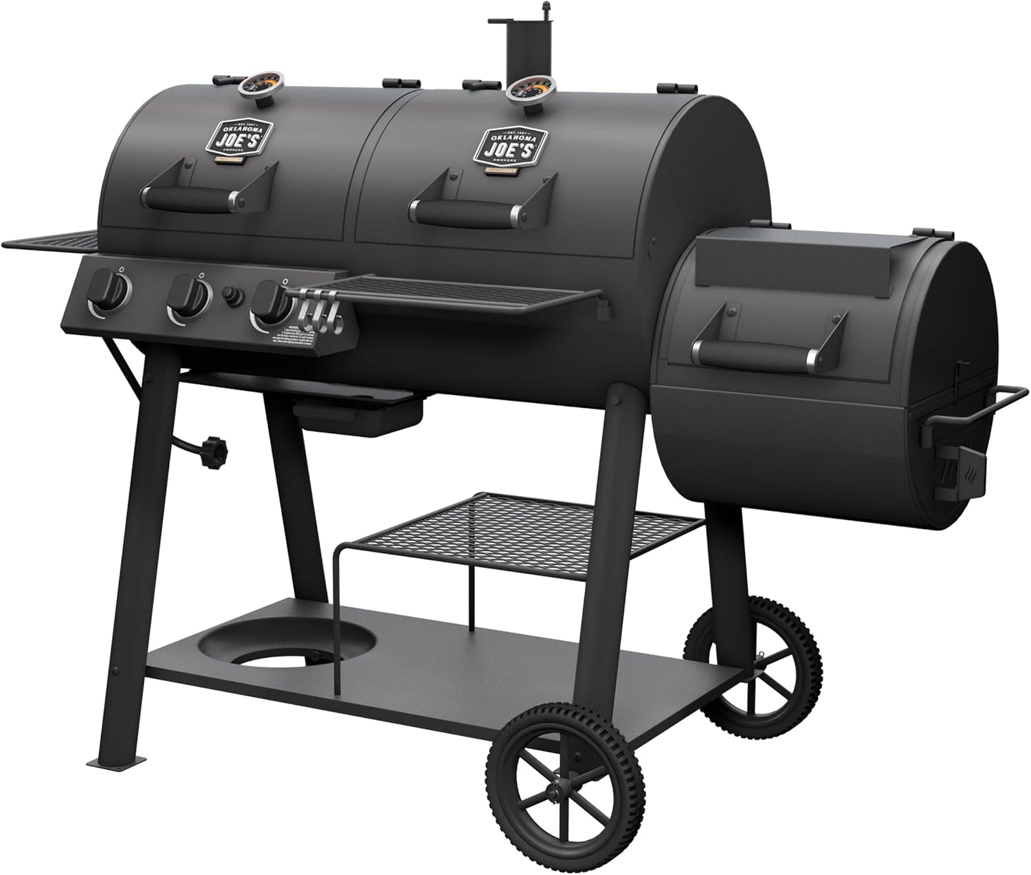 Oklahoma Joe's Canyon Combo Charcoal and Gas Smoker & Grill, Black - 24203004 - Image 6