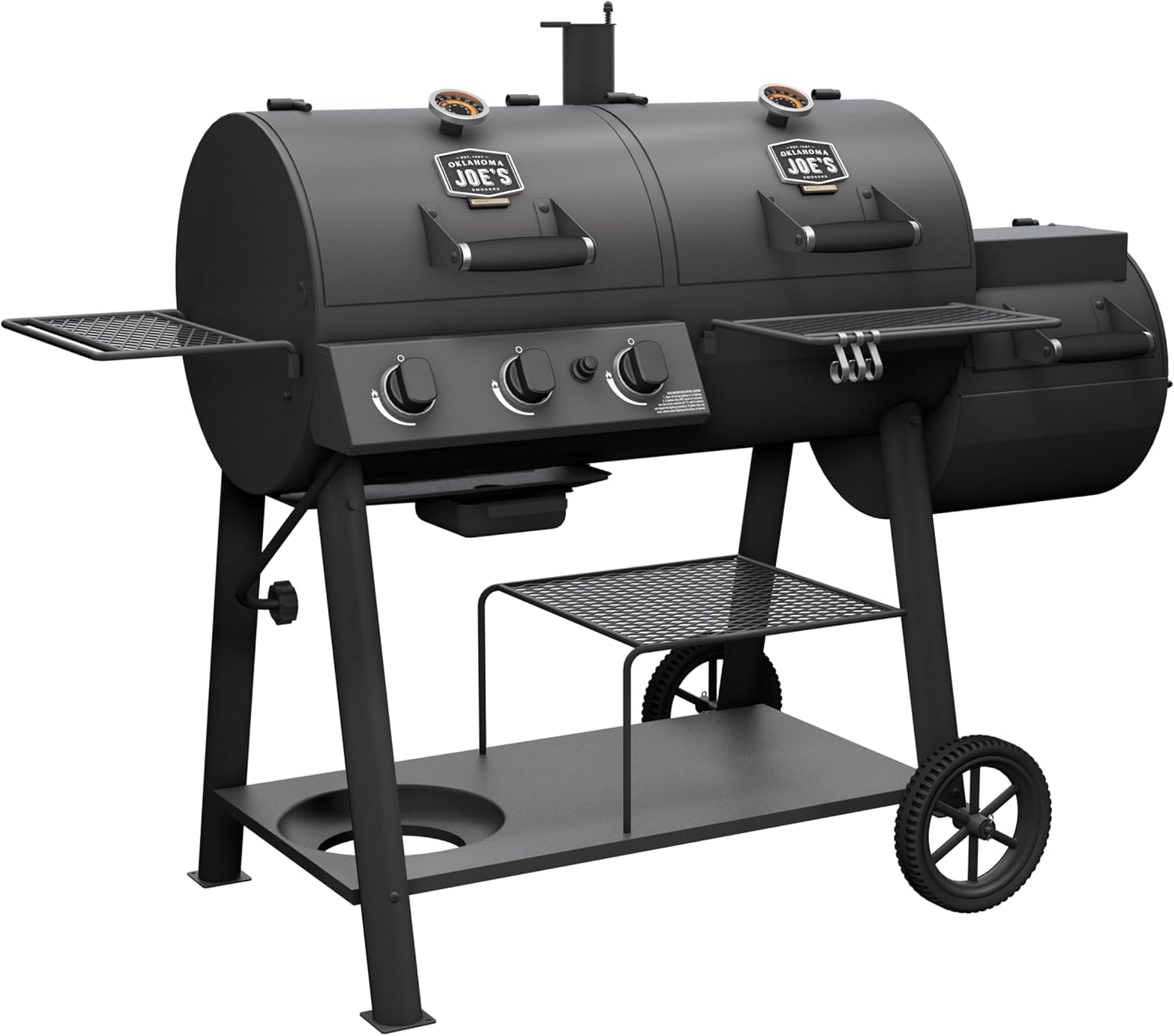 Oklahoma Joe's Canyon Combo Charcoal and Gas Smoker & Grill, Black - 24203004 - Image 7