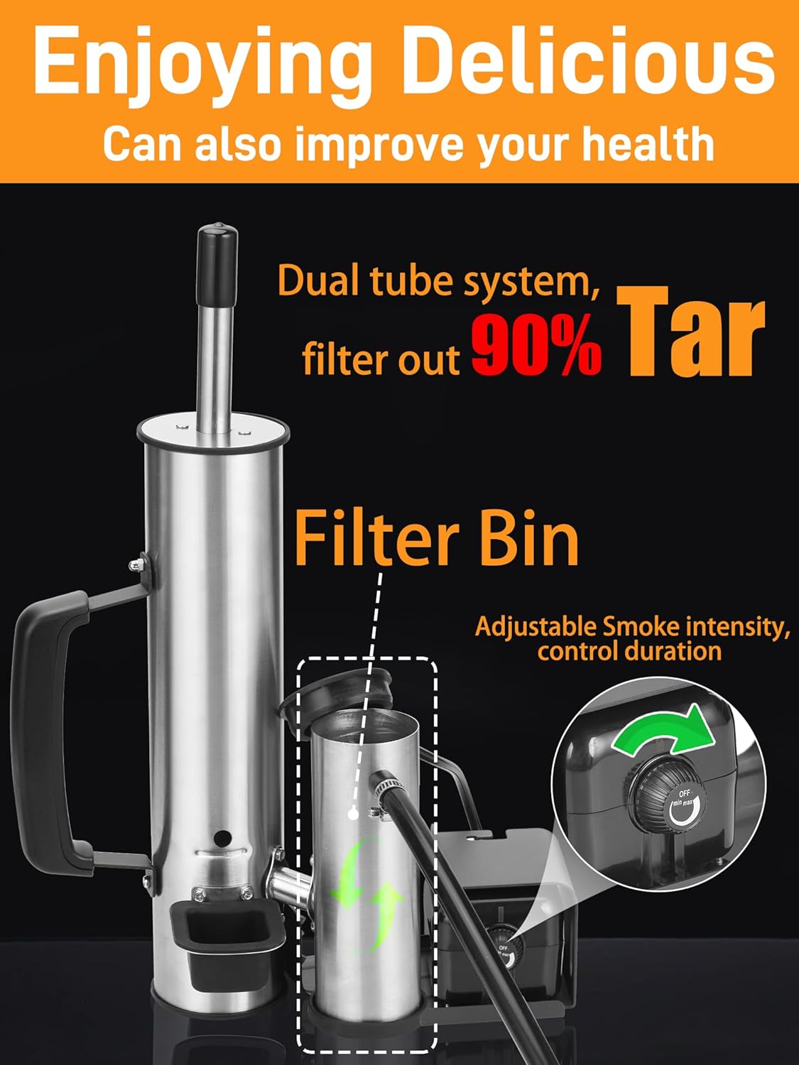 2026 Advanced Cold Smoke Generator, Tube for Pellet Smoker Upgrade, Smoker Attachment for Gas Grilling, Portable Cordless Electric, Hot or Cold Smoking: Fits Weber, Traeger, Pit Boss, East Oak ect... - Image 5