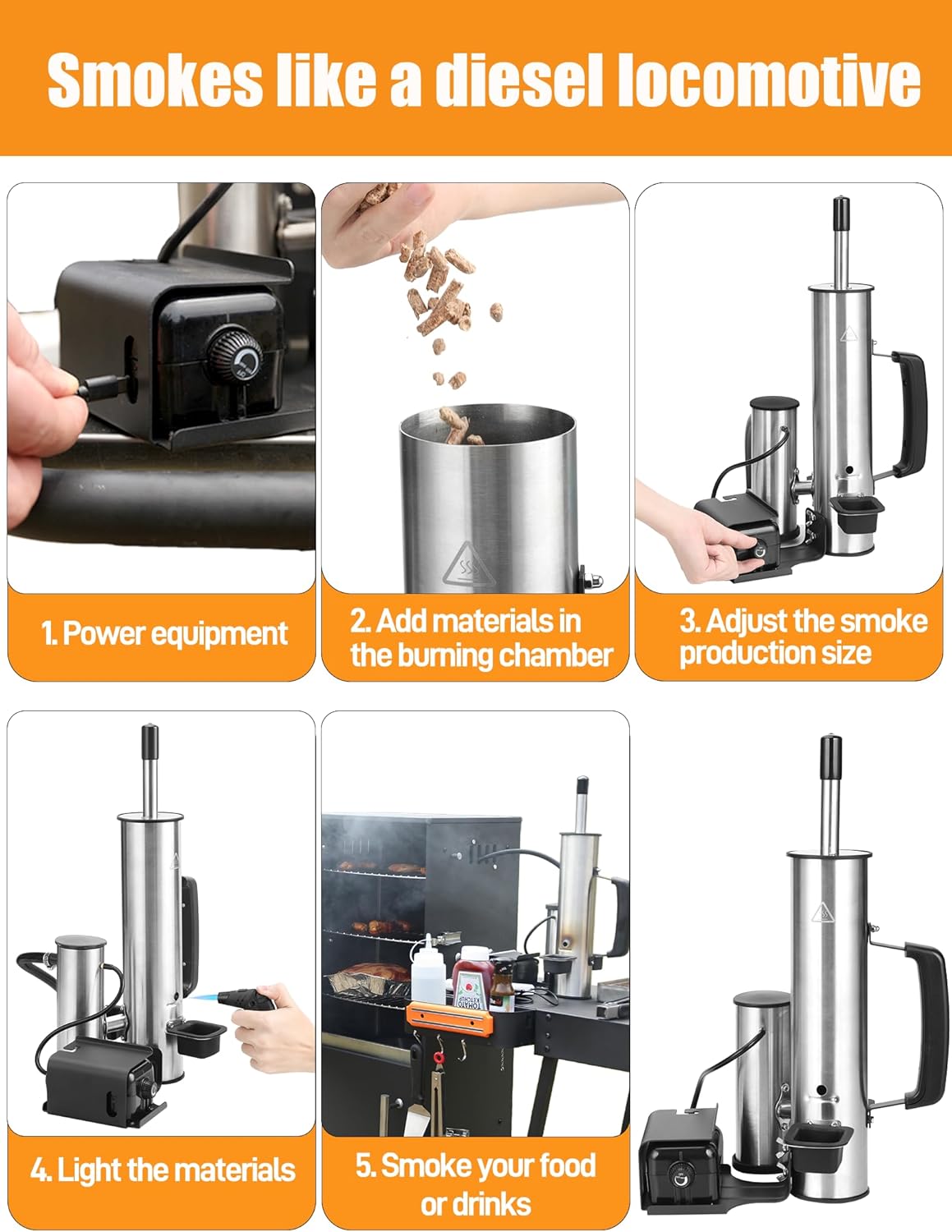 2026 Advanced Cold Smoke Generator, Tube for Pellet Smoker Upgrade, Smoker Attachment for Gas Grilling, Portable Cordless Electric, Hot or Cold Smoking: Fits Weber, Traeger, Pit Boss, East Oak ect... - Image 8