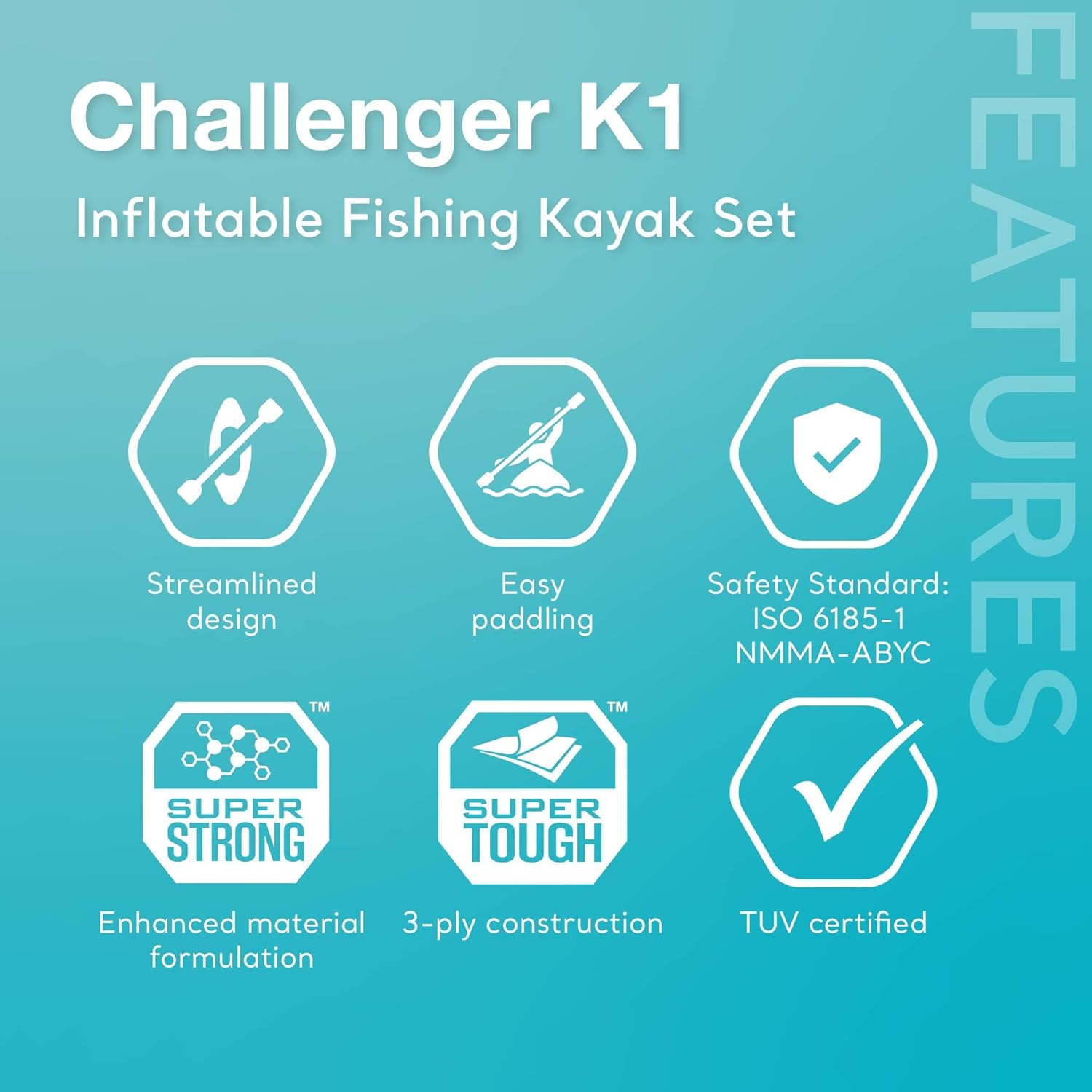 INTEX Challenger Inflatable Kayak Series: Includes Deluxe 86in Kayak Paddles and High-Output Pump u2013 SuperStrong PVC u2013 Adjustable Seat with Backrest u2013 Removable Skeg u2013 Cargo Storage Net - Image 2