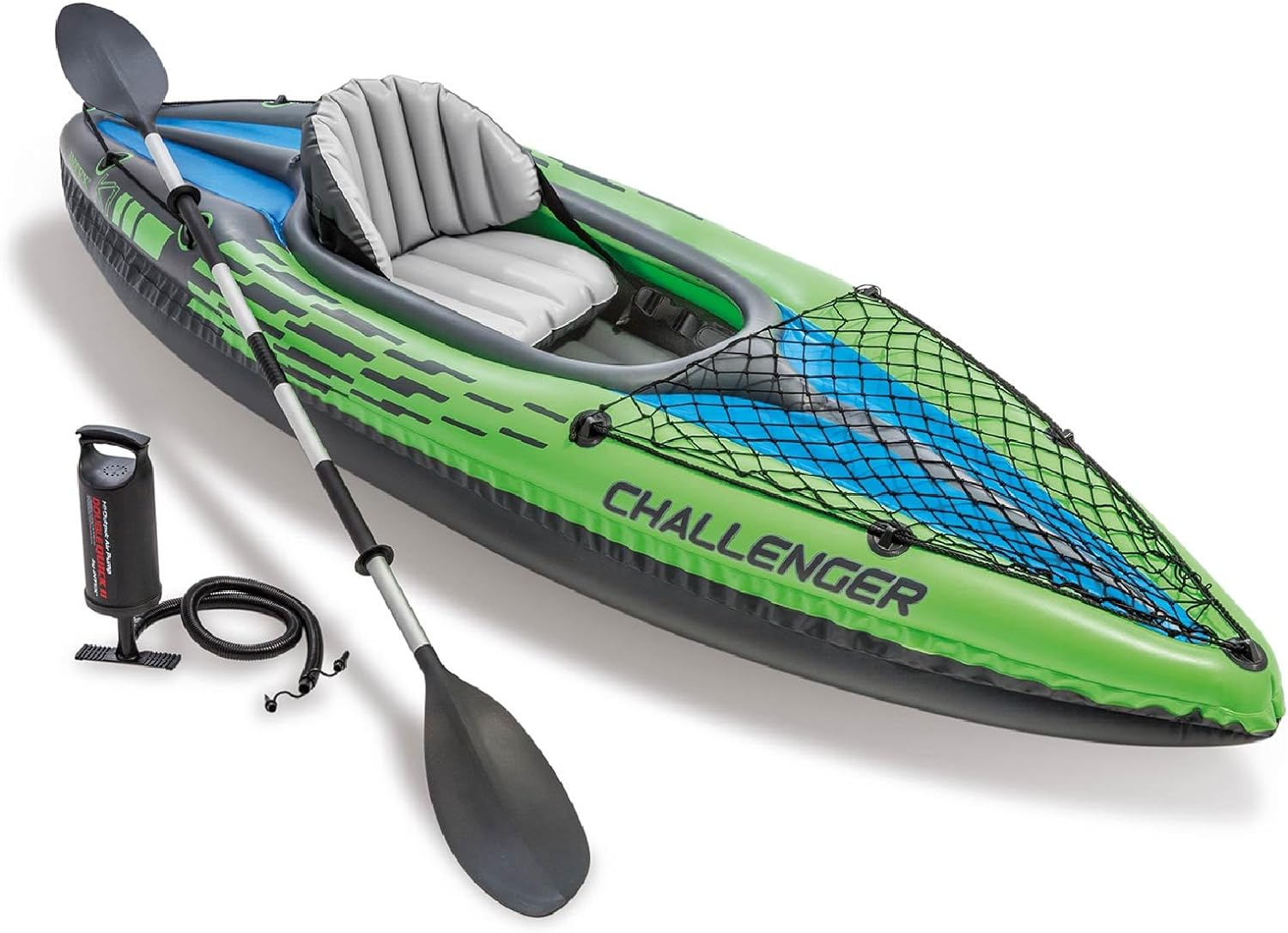 INTEX Challenger Inflatable Kayak Series: Includes Deluxe 86in Kayak Paddles and High-Output Pump u2013 SuperStrong PVC u2013 Adjustable Seat with Backrest u2013 Removable Skeg u2013 Cargo Storage Net - Image 6