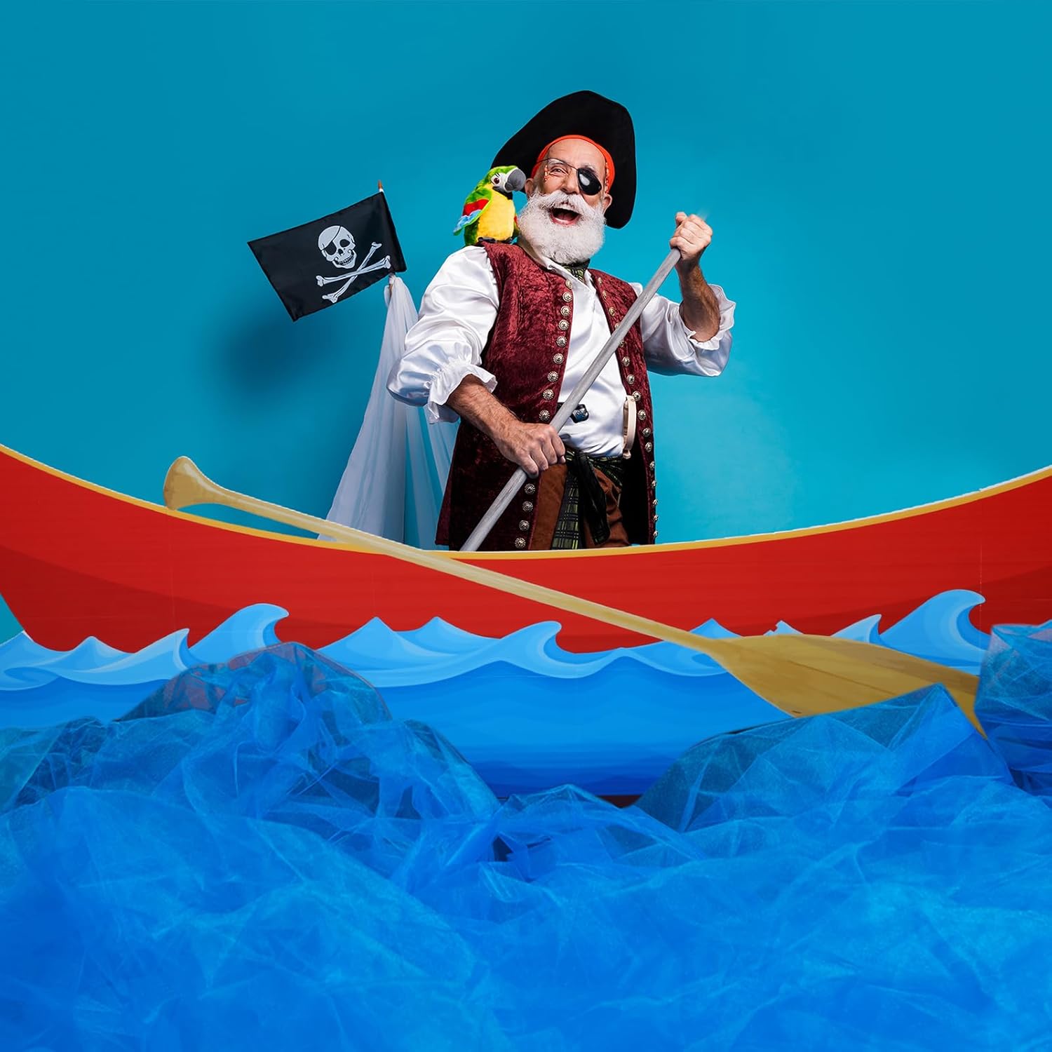 Beeveer Canoe Cardboard Cutout Stand up Set Beach Nautical-Inspired Events Camping-Themed Canoe Stand up Photo Props for VBS Vacation Bible School Party Supplies (6 Ft)