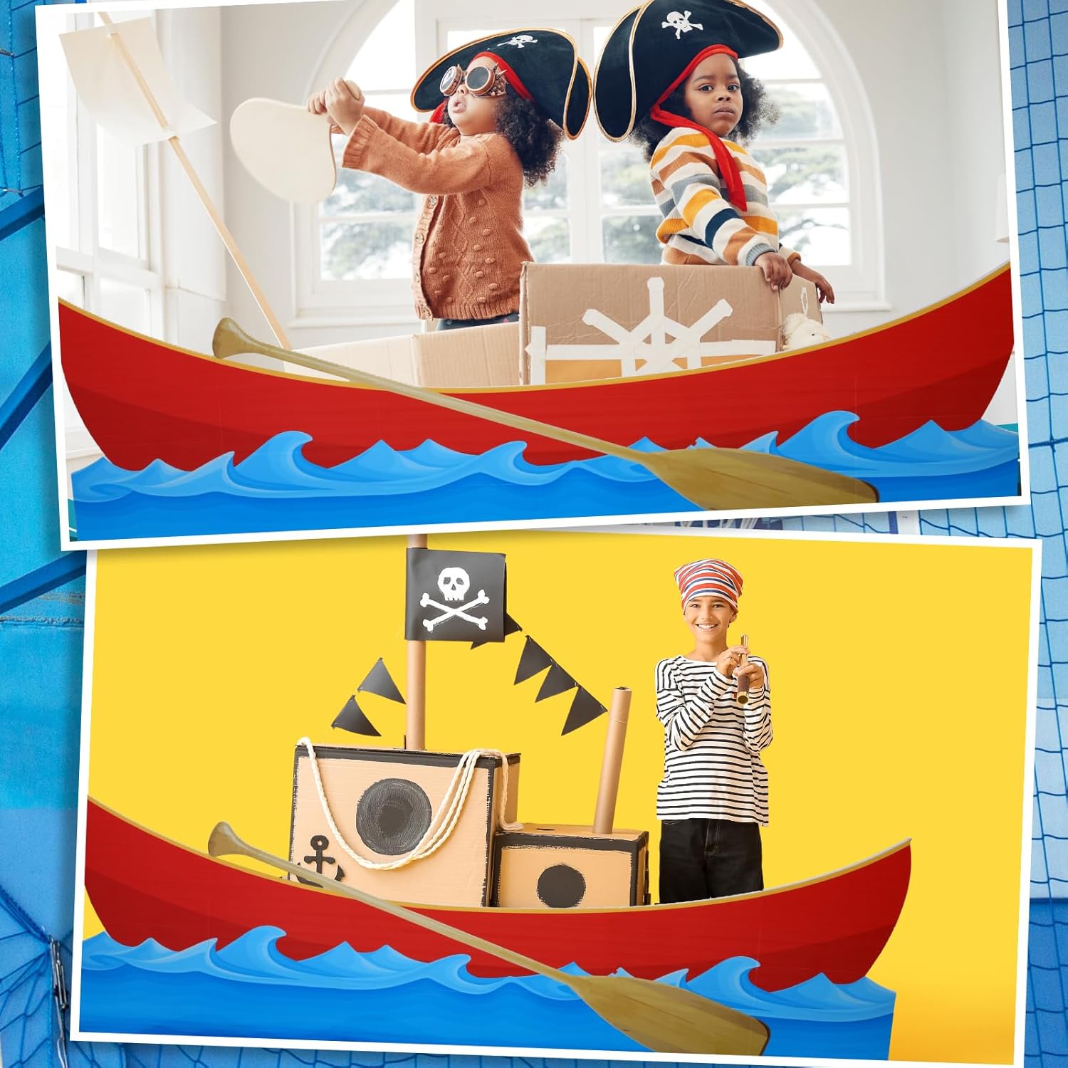 Beeveer Canoe Cardboard Cutout Stand up Set Beach Nautical-Inspired Events Camping-Themed Canoe Stand up Photo Props for VBS Vacation Bible School Party Supplies (6 Ft) - Image 3