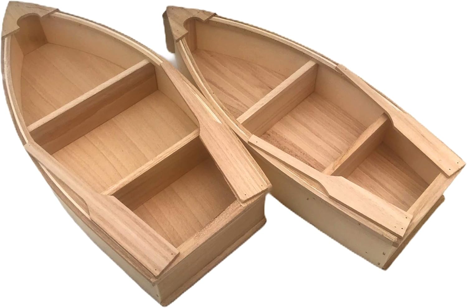 2 Pack Unfinished Wooden Boat Canoe Craft – 2 Pack Natural Wood DIY Craft Projects for Painting, Decorating, Home & Office Décor, School Art & Creative Projects - Image 2