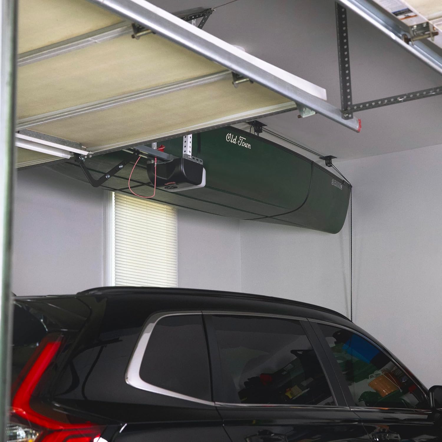Teal Triangle Heavy Duty Elite Canoe Hoist, Easy-Lift Garage Pulley System, Holds 150 lbs, Fits 8-Foot Ceilings, Patented No-Slip Strap, No Setup Required
