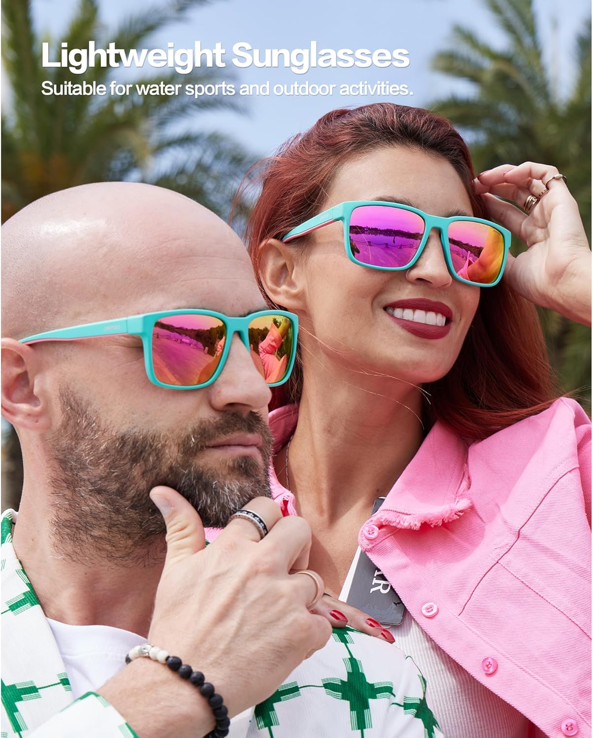 Jefoo Polarized Fishing Sunglasses for Men Women Kayaking Surfing Driving Lightweight Sports Sun Glasses UV Protection