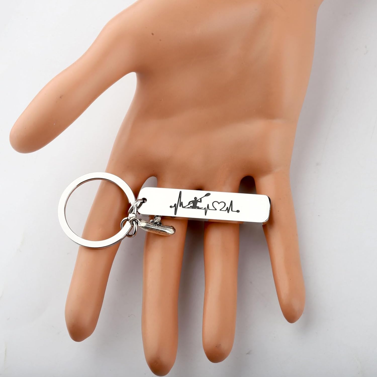 PLITI Kayaking Lover Gift Kayak Heartbeat Lifeline Keychain Outdoor Adventure Accessory - Image 2