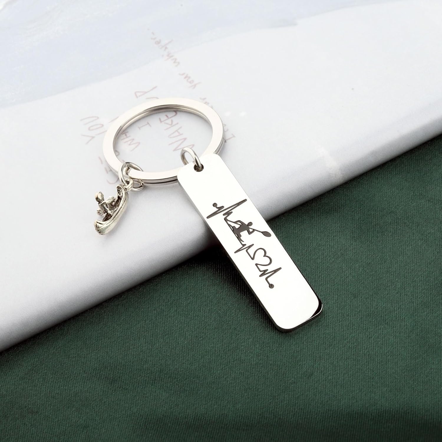 PLITI Kayaking Lover Gift Kayak Heartbeat Lifeline Keychain Outdoor Adventure Accessory - Image 4