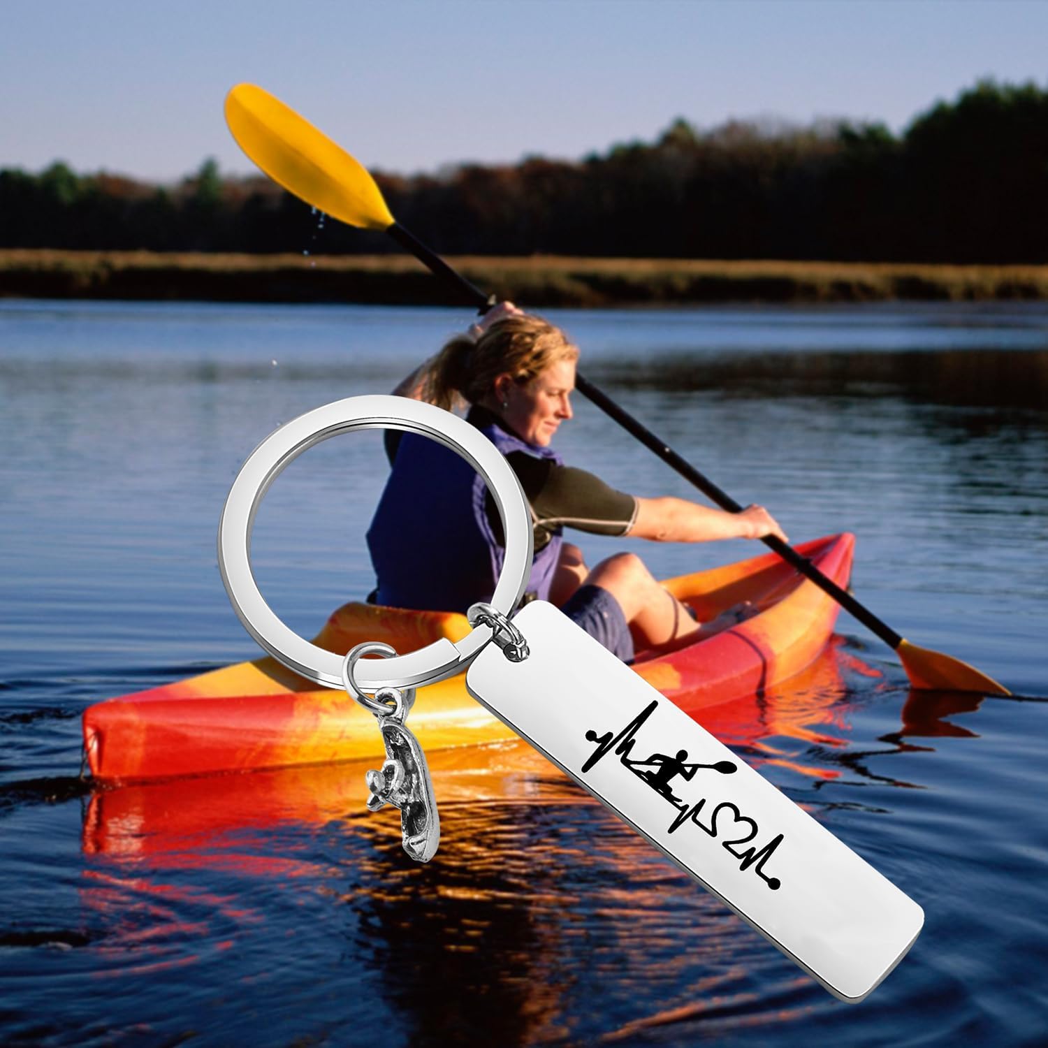 PLITI Kayaking Lover Gift Kayak Heartbeat Lifeline Keychain Outdoor Adventure Accessory - Image 6